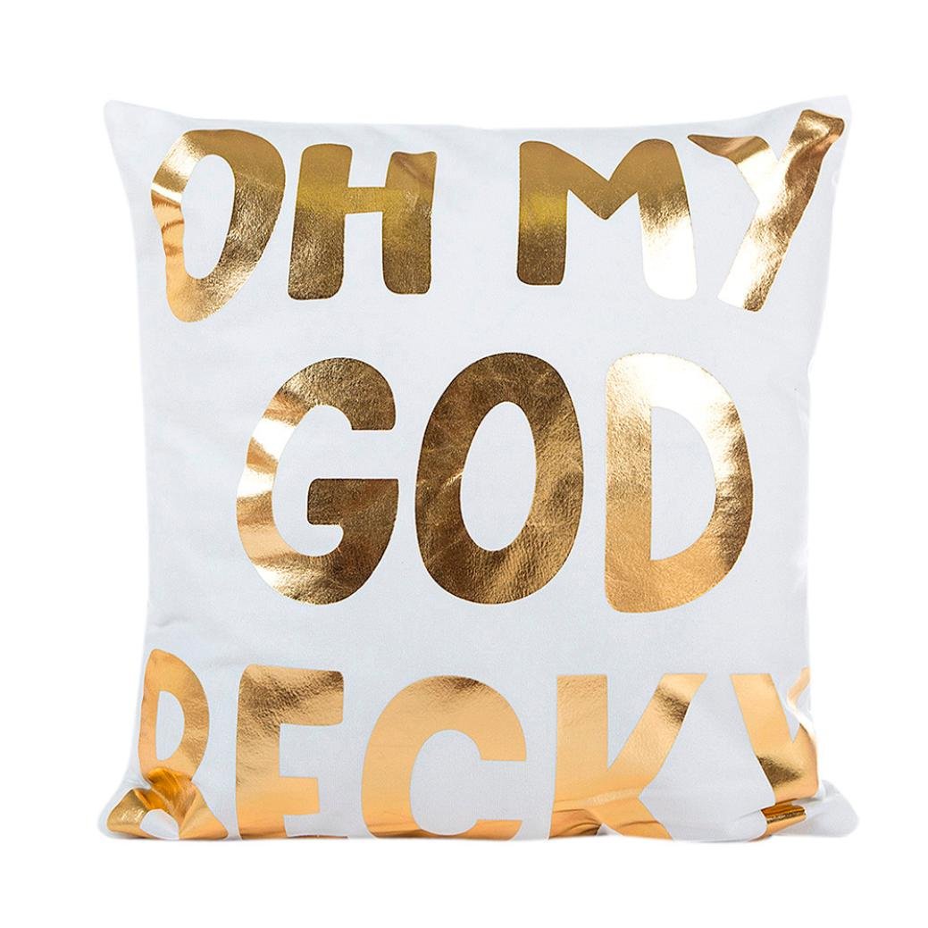 Elegant Gold Foil Printed Pillow Cover - Soft Sofa Cushion Case & Waist Throw Blanket for Home Decor - Perfect for Living Room, Bedroom and Cozy Home Styling