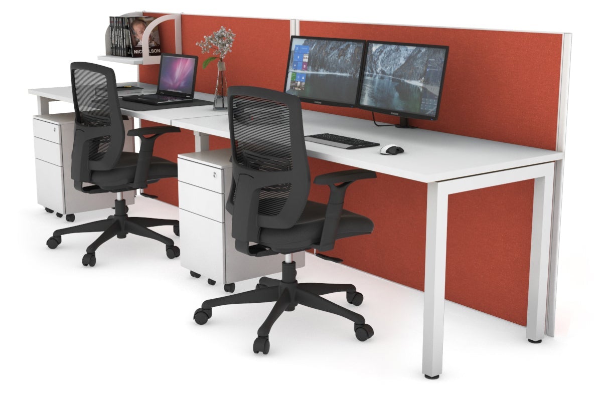 Horizon Quadro 2 Person Office Workstation with Square Legs - 1400L x 700W Dimensions - Perfect for Collaborative Workspaces & Home Offices