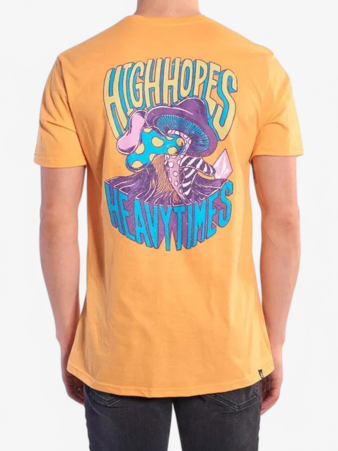 Volcom Hopes Basic Yellow Print T-Shirt for Men - Comfortable Cotton Tee for Casual Wear, Street Style & Everyday Outfits
