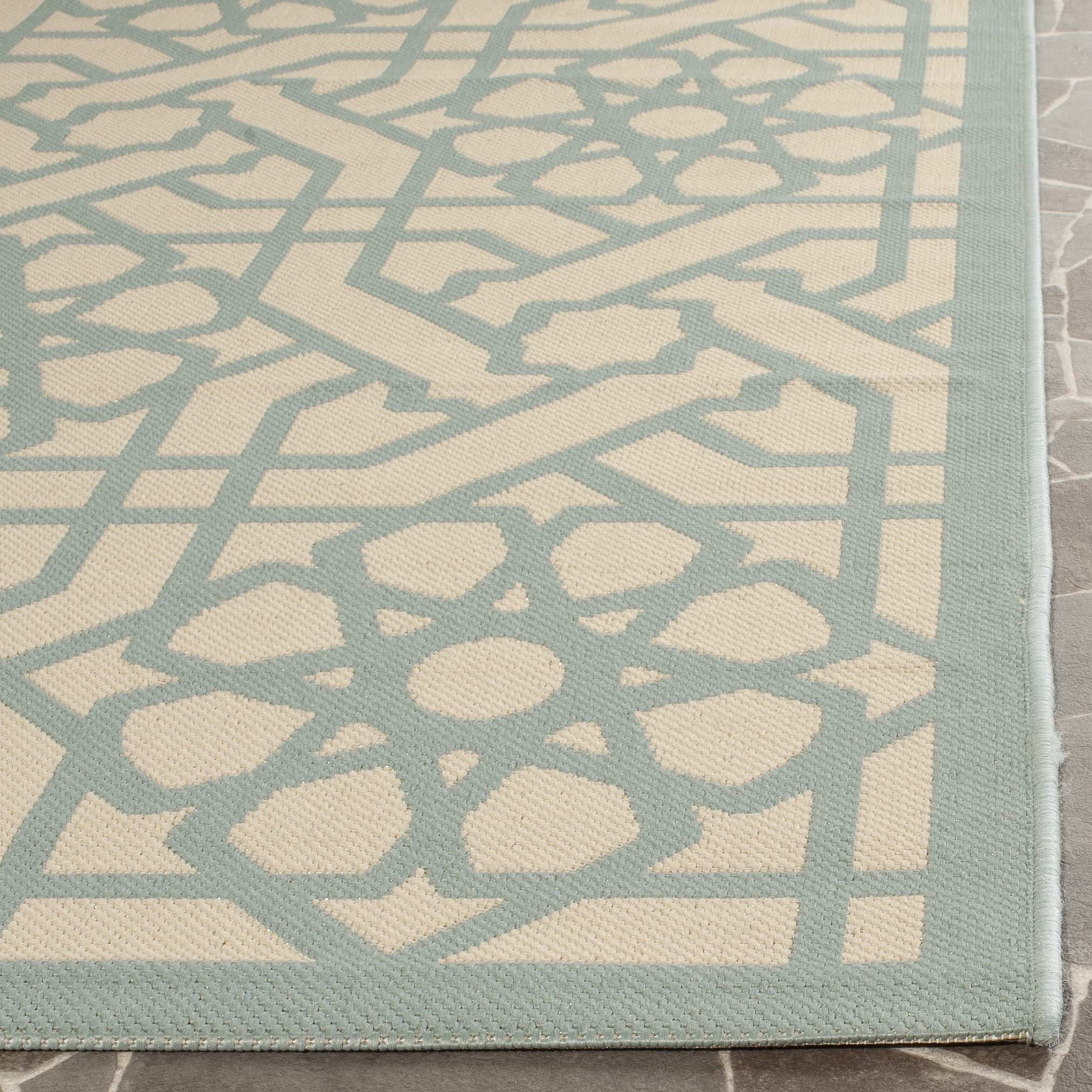 MARTHA STEWART x SAFAVIEH Lily Pad MSR4245 Indoor/Outdoor Rug 5'3