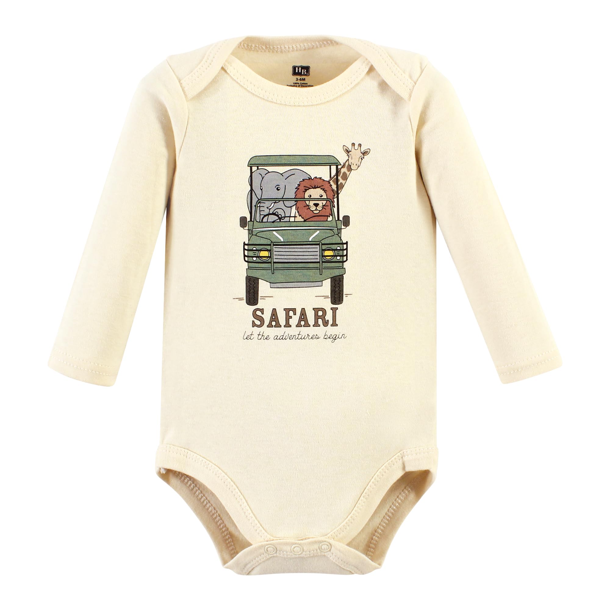 Hudson Baby Unisex Long-Sleeve Bodysuit & Pants Set - Going on Safari Print - Soft Cotton Newborn Baby Clothes for Boys & Girls - Perfect for Playtime, Photo Shoots & Everyday Wear