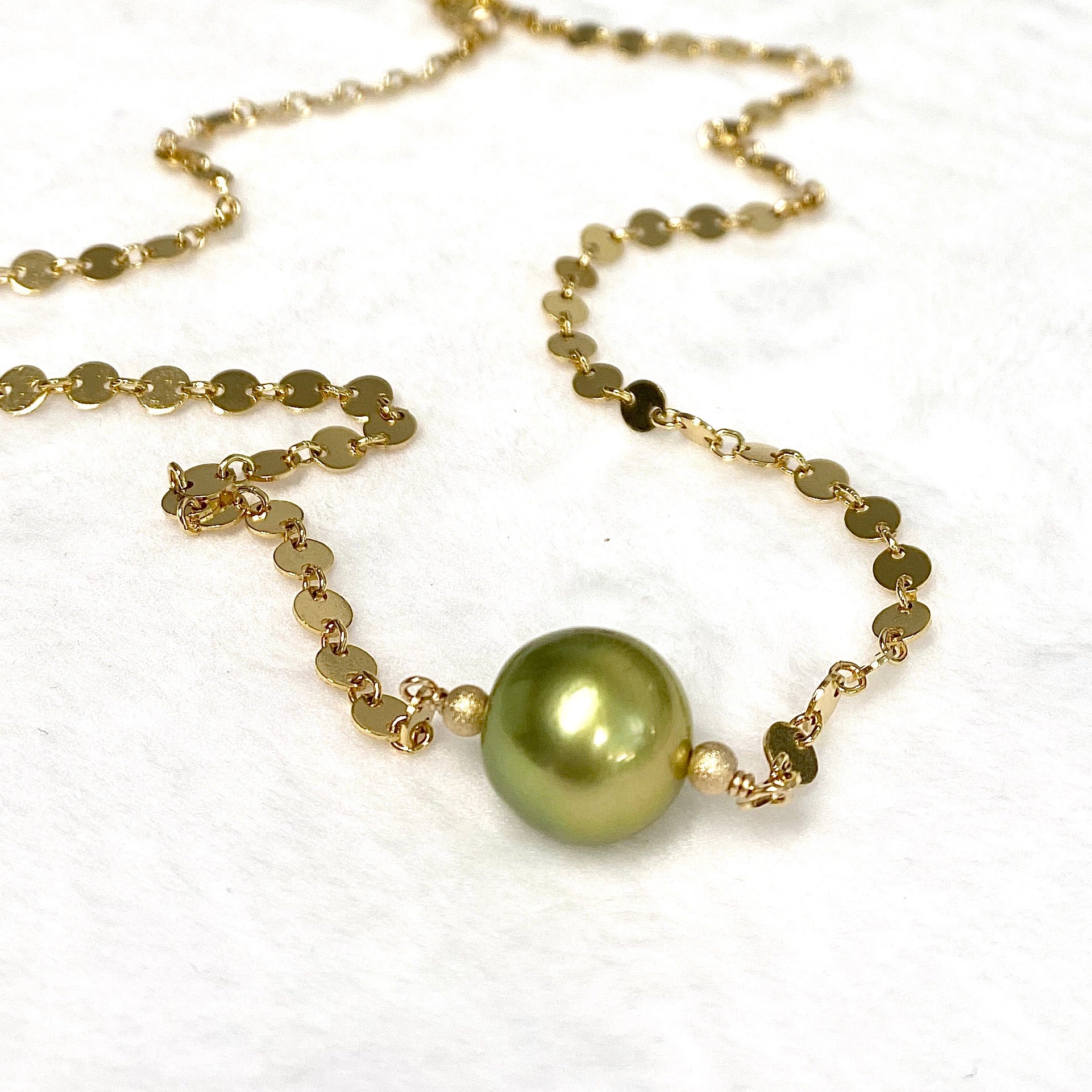 Exquisite Pistachio Tahitian Pearl Necklace - Elegant Handmade Jewelry for Women - Perfect for Weddings, Parties & Special Occasions