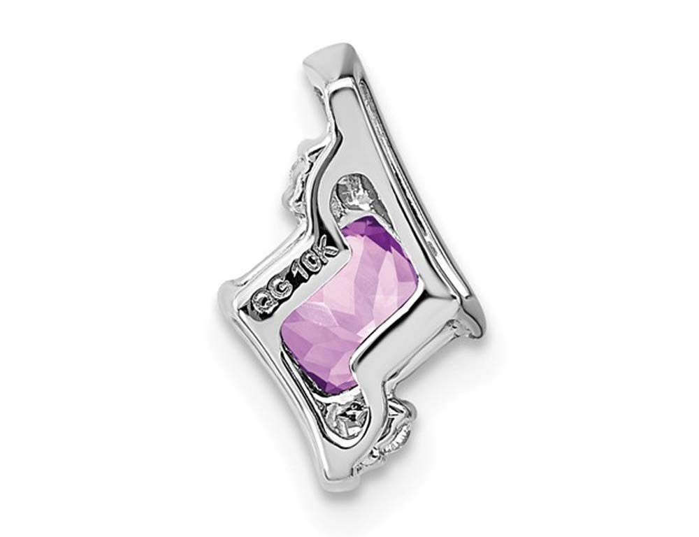 2/5 Carat (CTW) Natural Amethyst Sterling Silver Pendant Necklace with 18