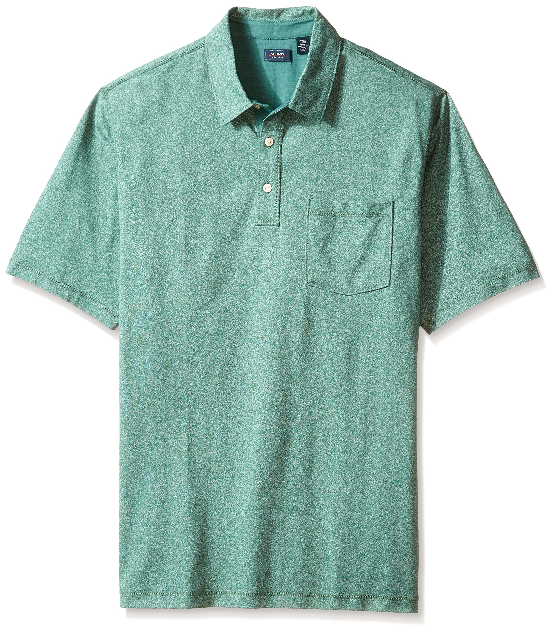 Arrow Men's Big & Tall Short Sleeve Marled Self Collar Polo Shirt - Comfortable Casual Wear for Work & Outdoor Activities