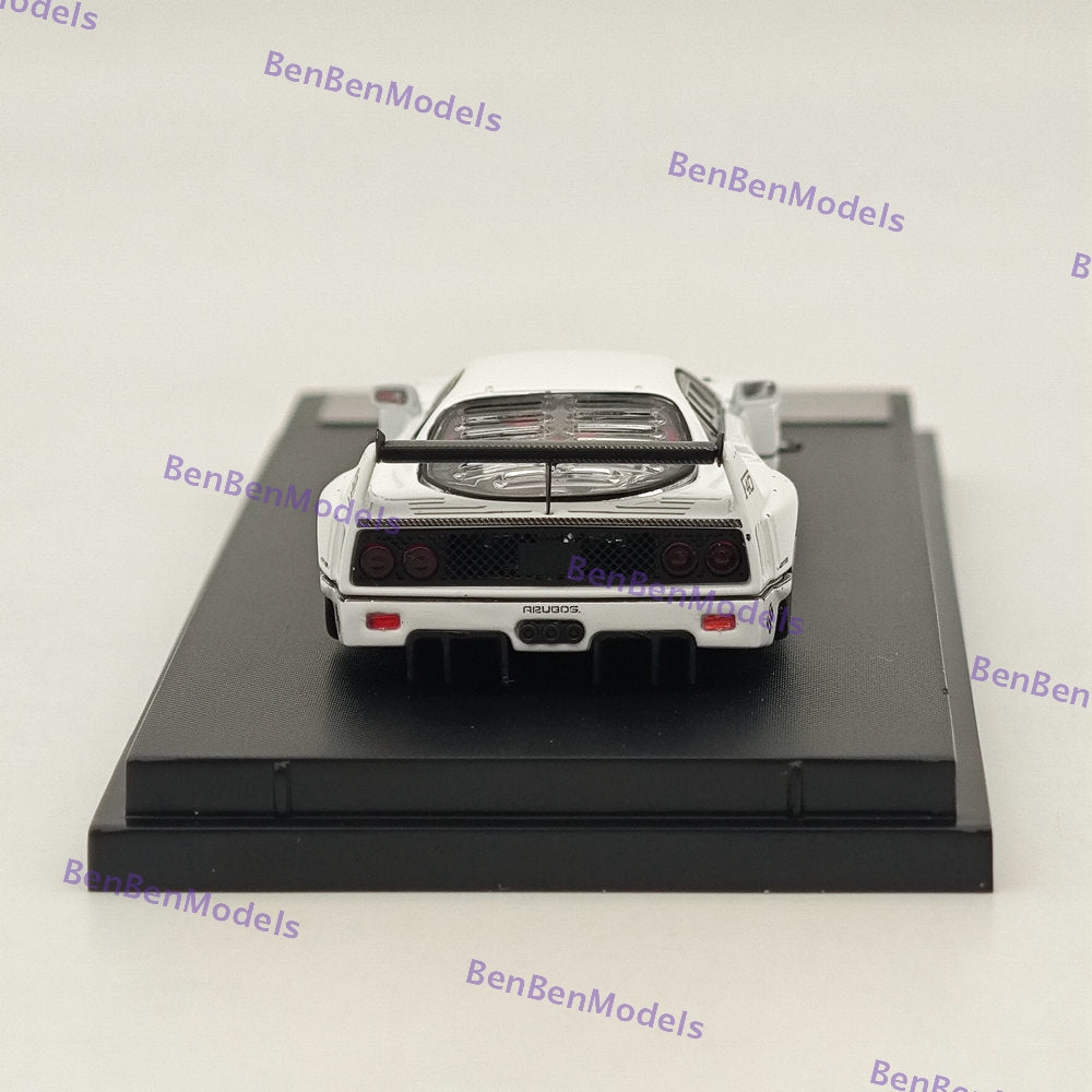 1/64 Scale STREET WARRIOR SW LBWK Ferrari F40 White Diecast Model Car - Limited Edition Collectible for Display, Racing Enthusiasts & Car Lovers