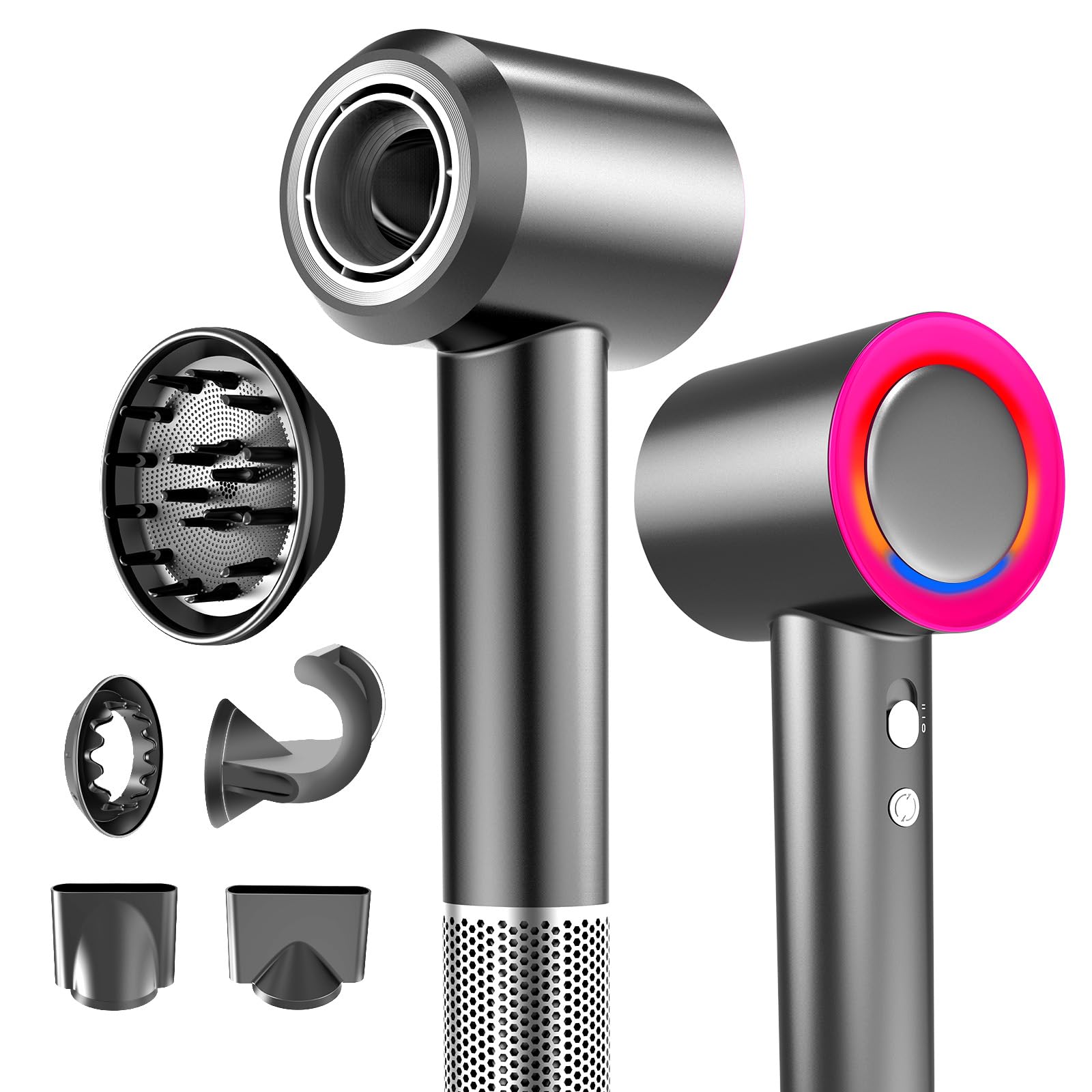 Professional Hair Dryer - 110,000 RPM High-Speed Ionic Blow Dryer with Thermo-Control & Magnetic Nozzle - Low Noise Fast Drying for Salon-Quality Styling at Home or Travel | Perfect for Daily Use, Salon Styling & On-the-Go Hair Care