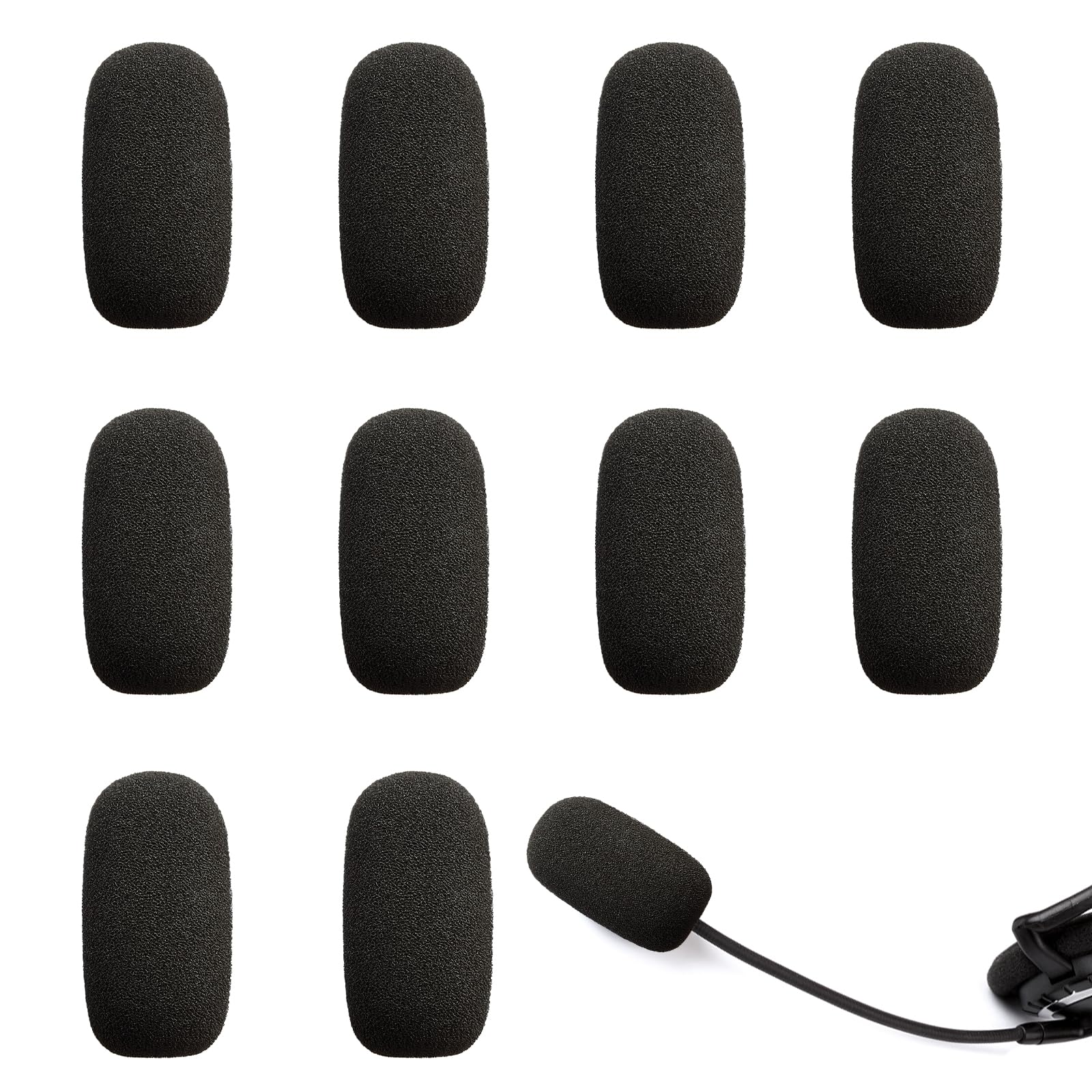 10-Pack Mini Foam Windscreens for Headset Microphones - High-Density Mic Covers for Lavalier Protection - Reduce Wind Noise for Podcasting, Streaming & Recording