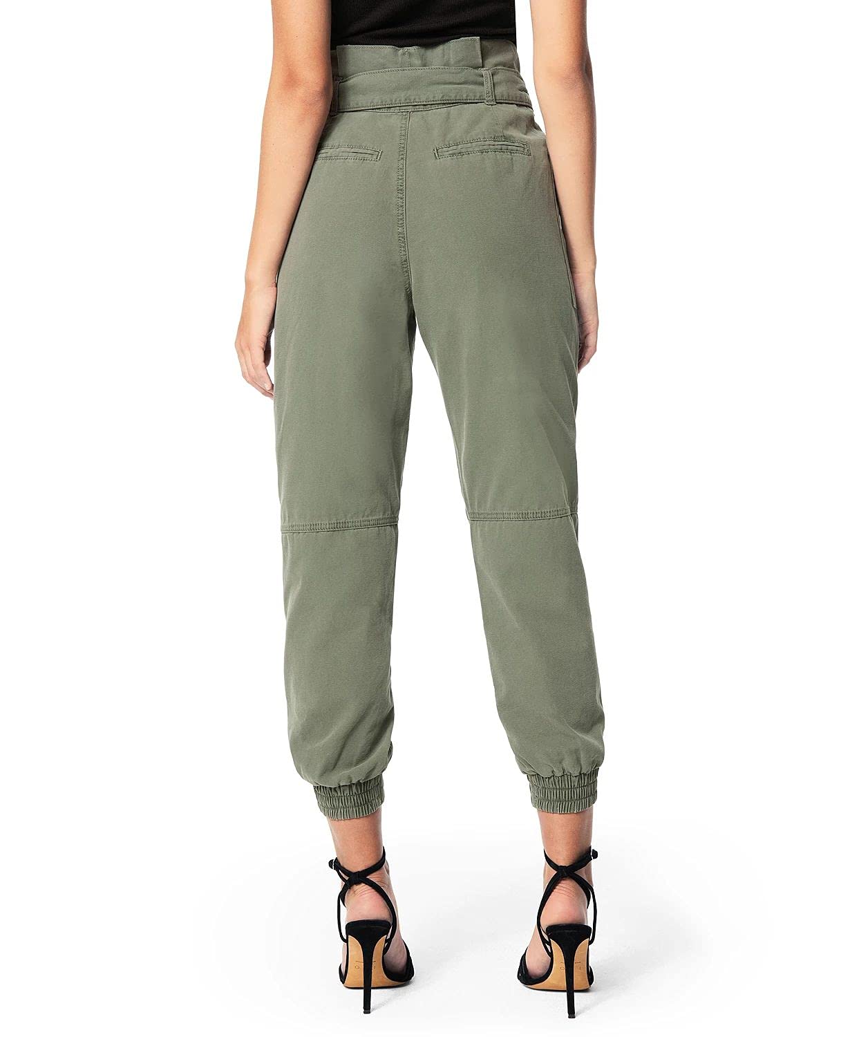 Joe's Jeans Paperbag Utility Joggers for Women - Army Green Size 28 | High Waisted Casual Pants with Drawstring | Perfect for Work, Travel & Lounge Wear