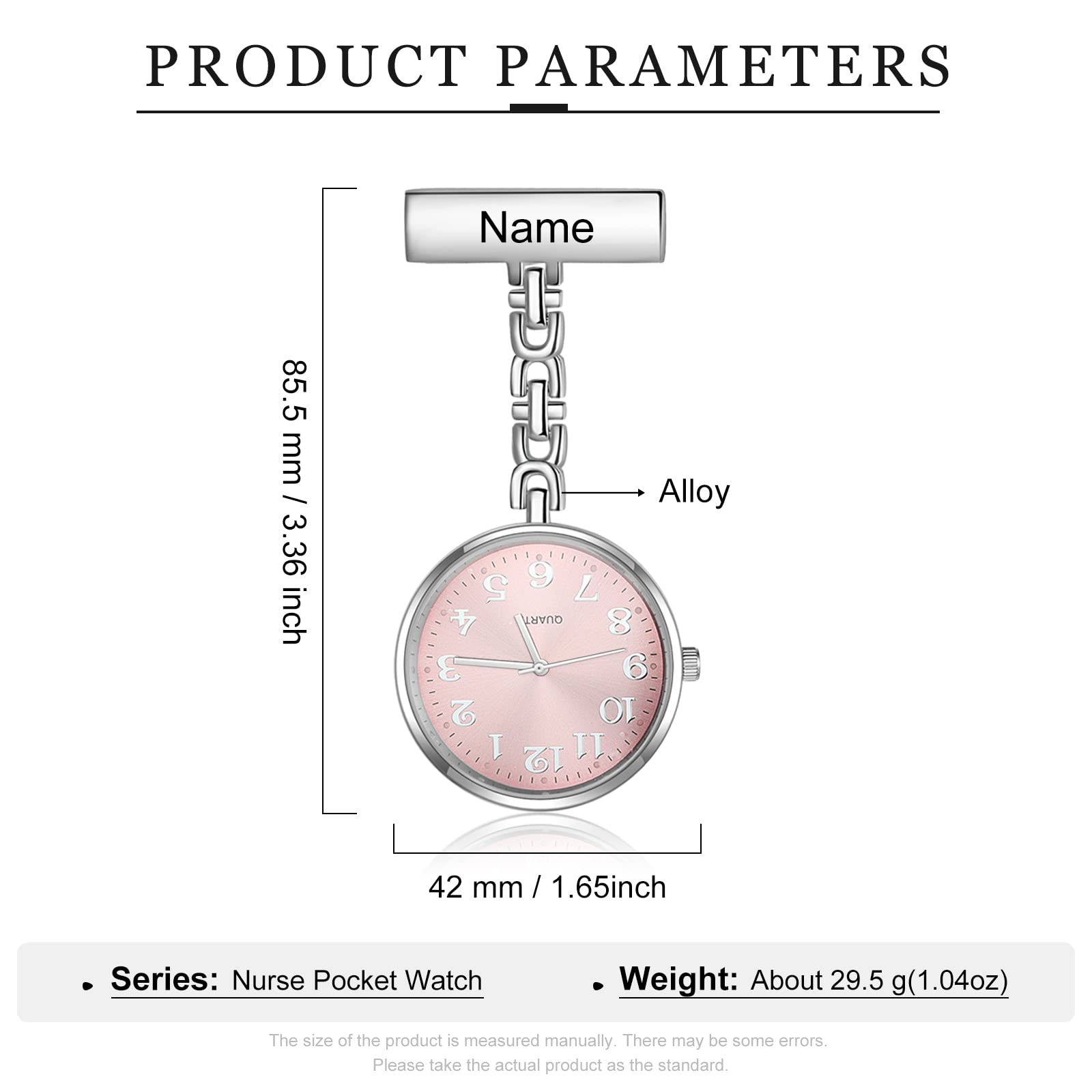 Personalized Nurse Pocket Watch with Name Brooch - Digital Quartz Movement Portable Watch for Nurses - Perfect Christmas, Mother's Day & Birthday Gift for Healthcare Workers - Ideal for Clinical Shifts & Medical Professionals
