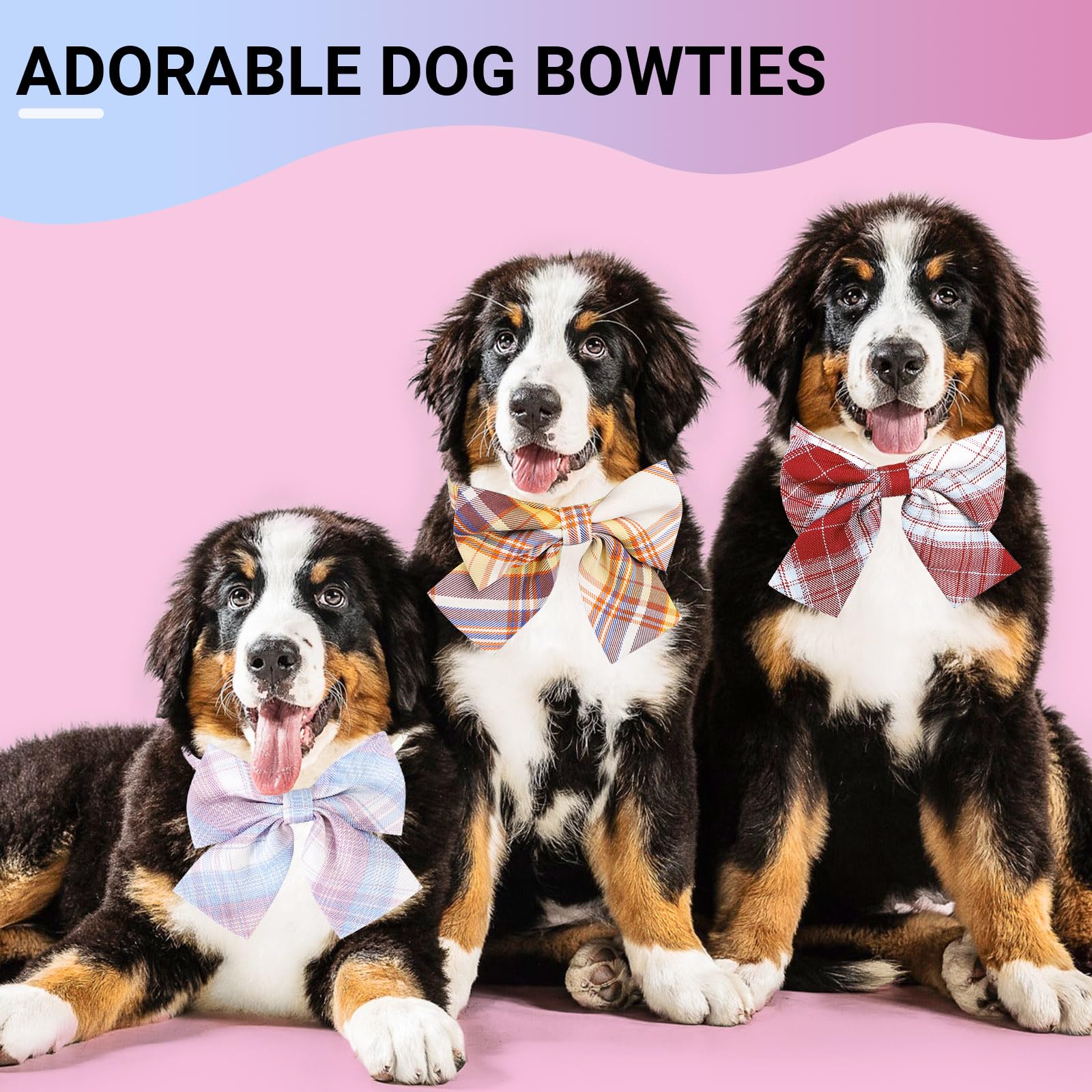 Segarty 30pcs Adjustable Dog Bow Ties - Plaid Pet Neck Bows for Medium & Large Dogs | Comfortable Grooming Accessories for Wedding, Holiday & Party | Perfect Gift for Dog Lovers (Girls & Boys) - Dress Up Your Pet for Special Occasions