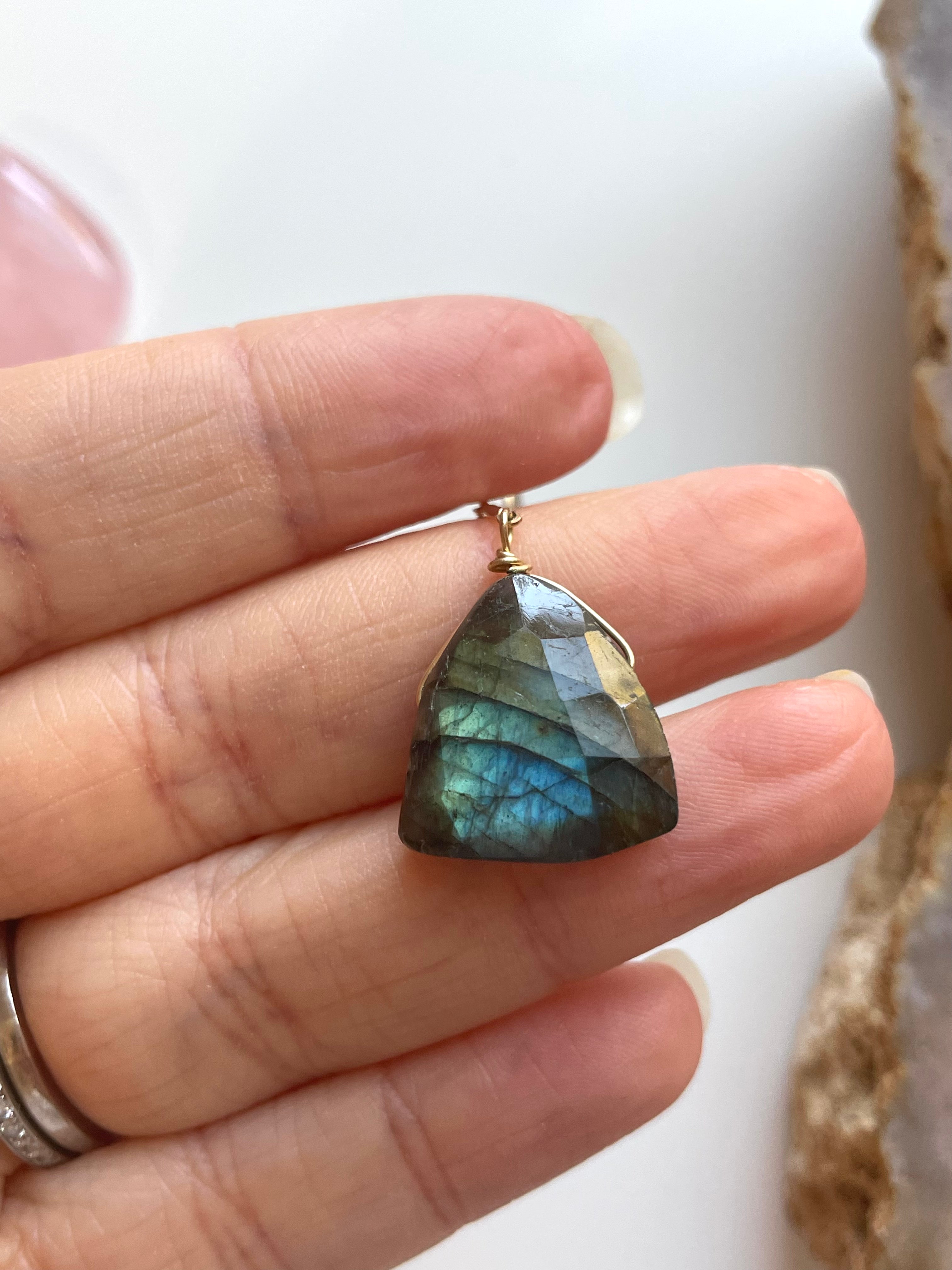 Gold Labradorite Dangle Drop Crystal Earrings for Women - Elegant Gemstone Jewelry for Party, Wedding & Everyday Wear