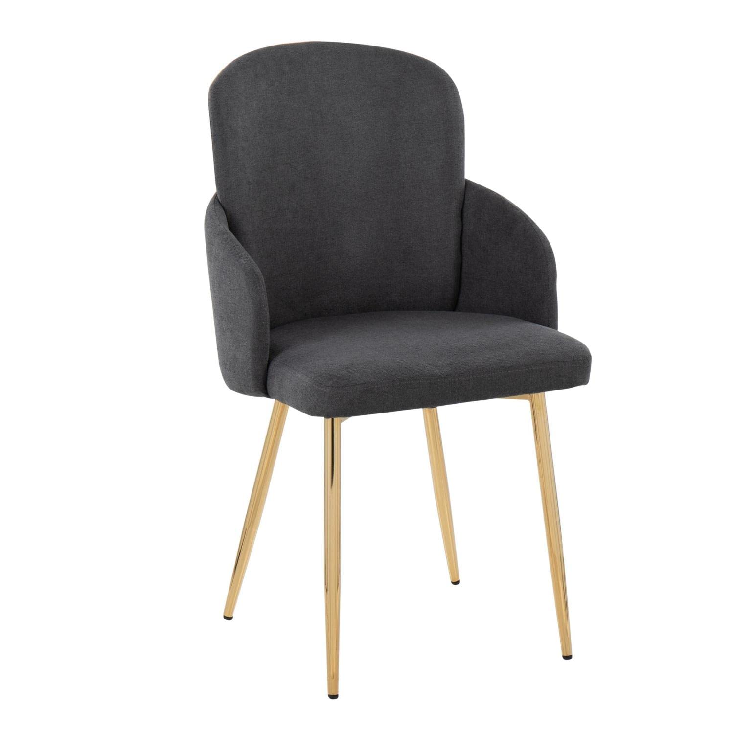 LumiSource Dahlia Upholstered Dining Chairs Set of 2 - Modern Kitchen Chairs for Dining Table, Comfortable Contemporary Seating for Home, Restaurant & Office Use