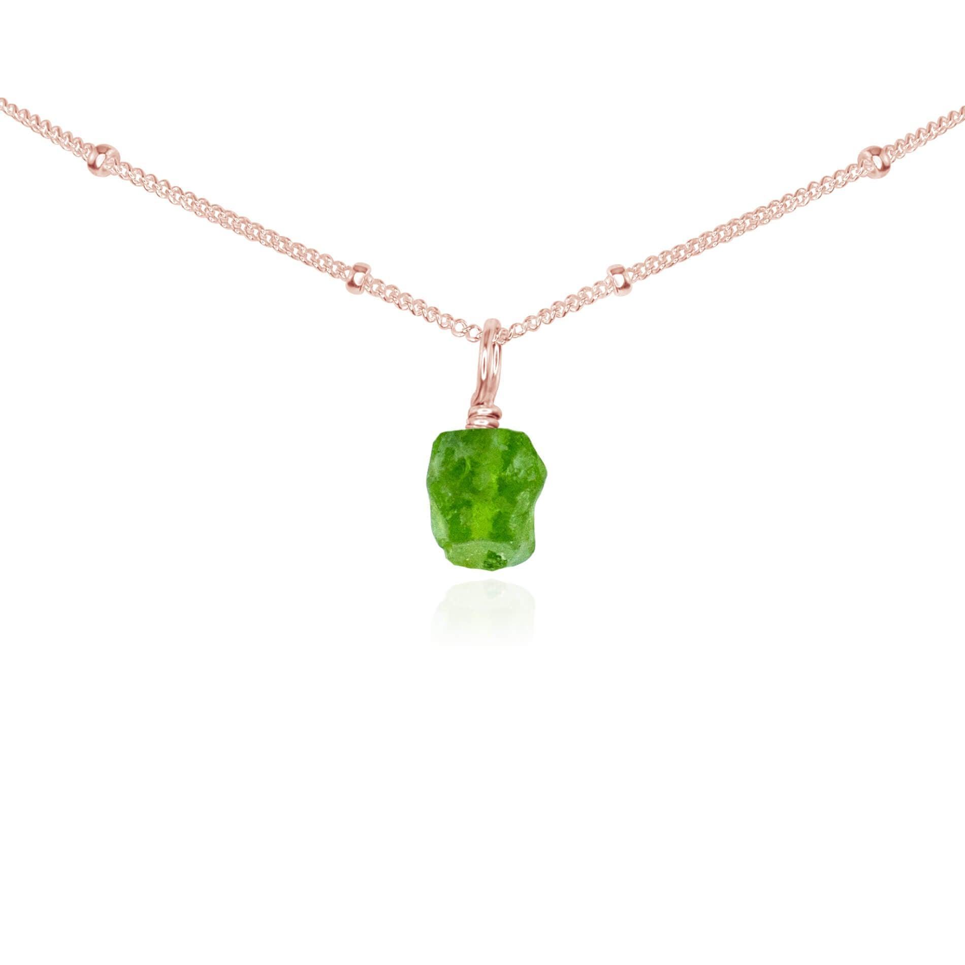 Tiny Rough Peridot Gemstone Pendant Choker Necklace - Natural Olive Green Stone Jewelry for Women, Boho Chic Layering Piece | Perfect for Everyday Wear, Gift Giving & Spiritual Healing