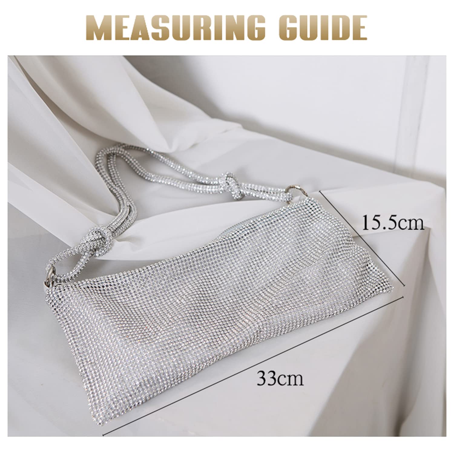 Sparkly Rhinestone Evening Clutch Purse for Women - Elegant Crystal Bling Shoulder Bag & Handbag for Parties, Weddings, and Special Occasions
