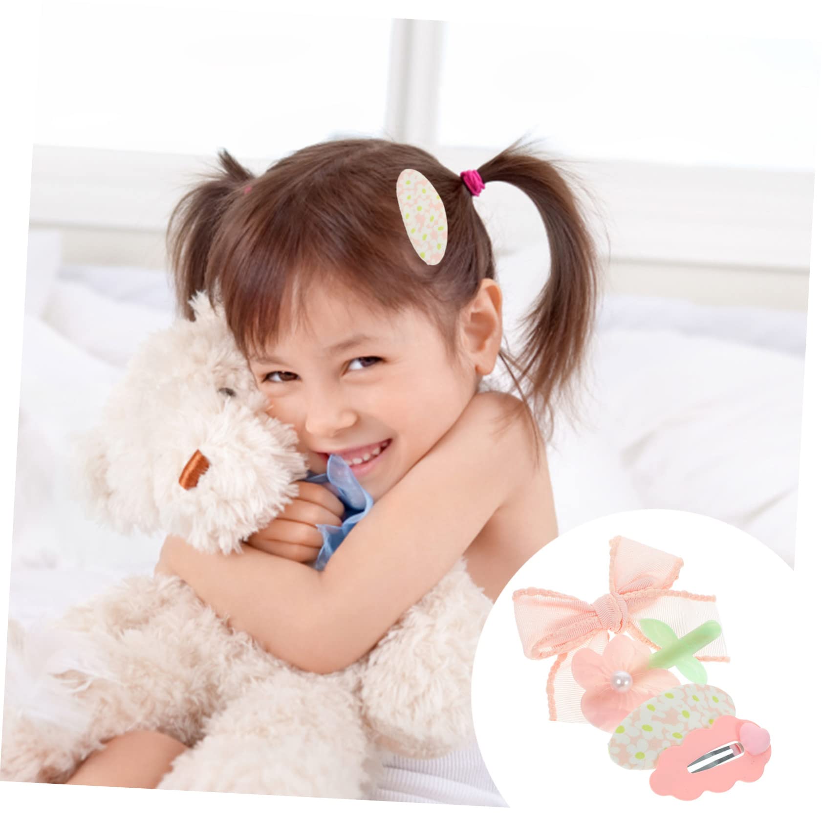 VICASKY 4-Pack Acrylic Flower Bow Hair Clips for Kids - Cute Hair Accessories for Toddler Girls & Boys, Non-Slip Hair Barrettes for Daily Wear, School, Parties & Special Occasions