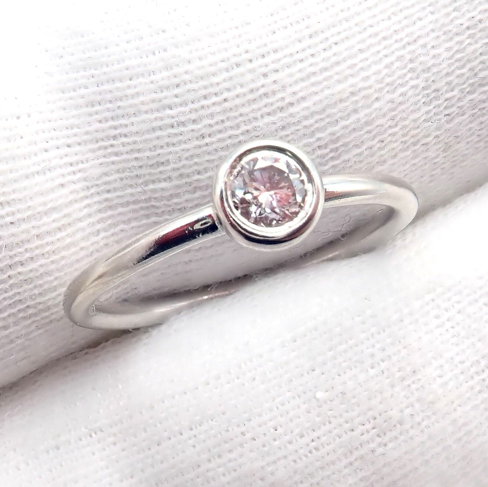 Tiffany & Co Platinum 0.12 Carat Diamond Engagement Stacking Ring - Size 5.75 - Perfect for Proposals, Weddings & Anniversary Gifts