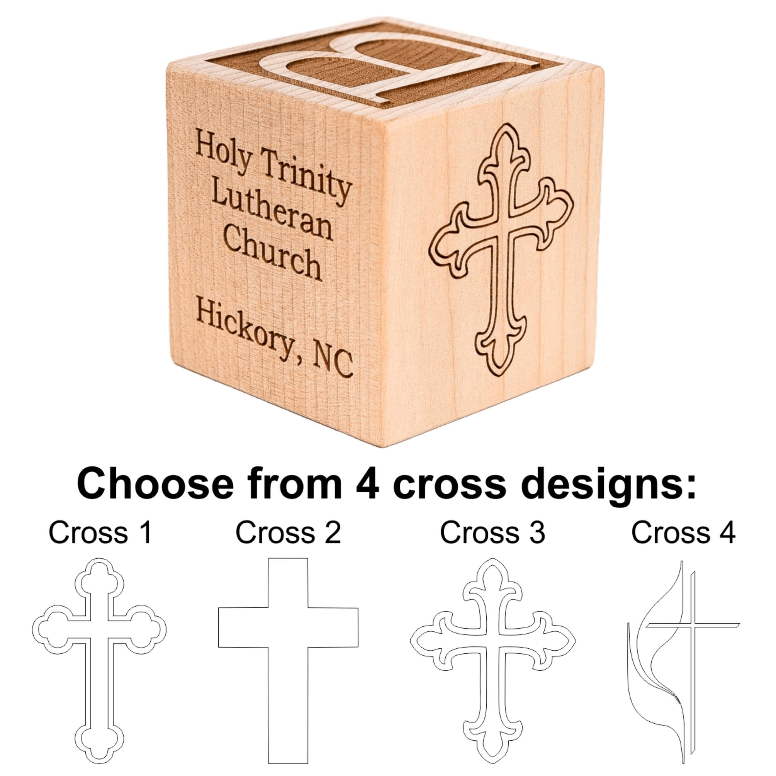 Personalized Baby Baptism Wood Block - Custom Christening Gift for Boys & Girls - 3 Sizes (3