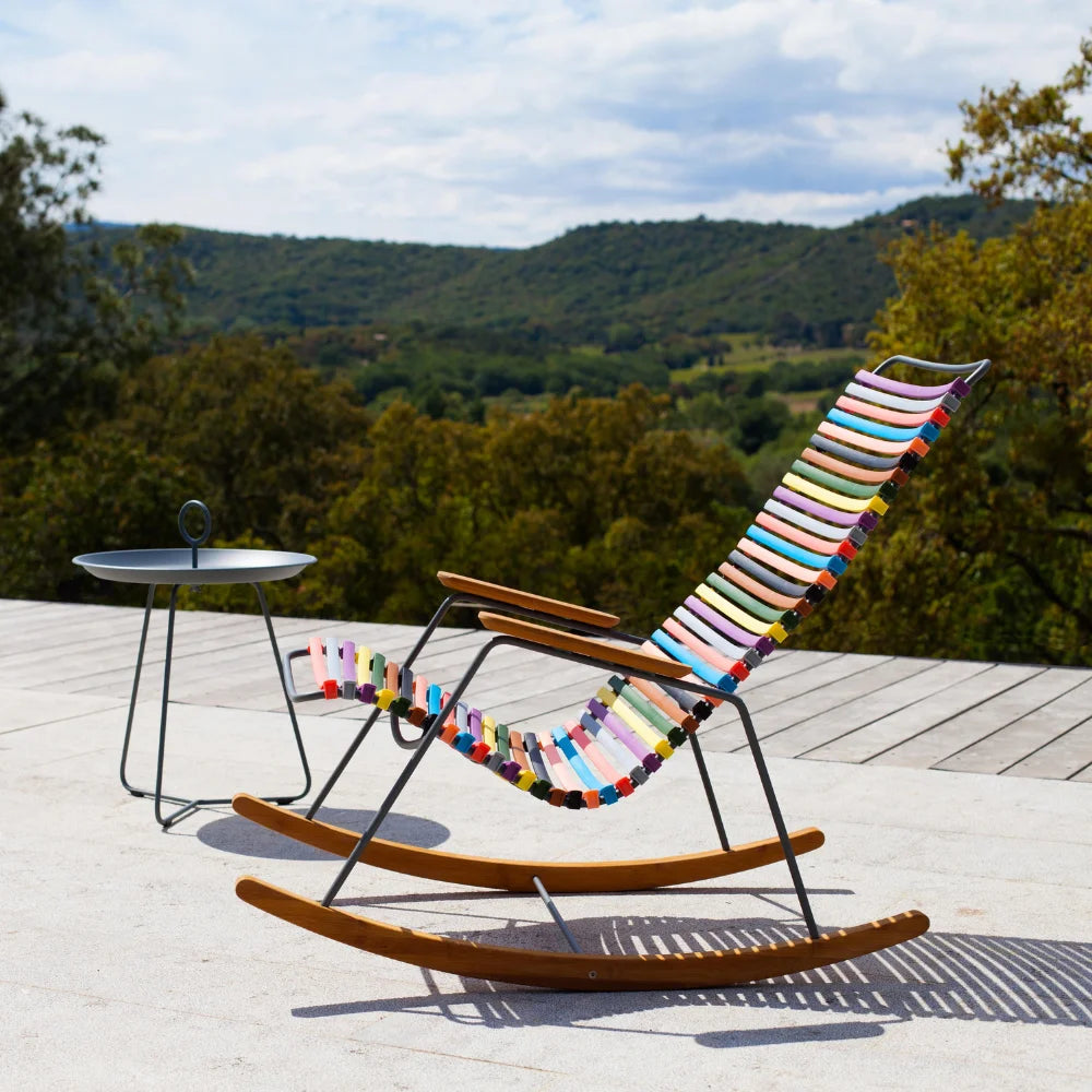 CLICK Outdoor Rocking Chair - Patio, Garden & Porch Relaxation - Comfortable All-Weather Wicker Rocking Chair for Backyard, Poolside & Deck Use