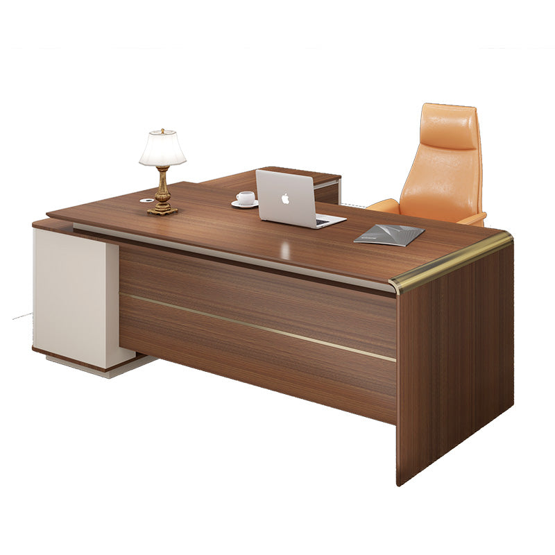 Premium ANDERSON Executive Desk 2.0M - Reversible L-Shaped Office Desk in Hazelnut & Beige | Modern Home Office Furniture for Professionals & Remote Workers