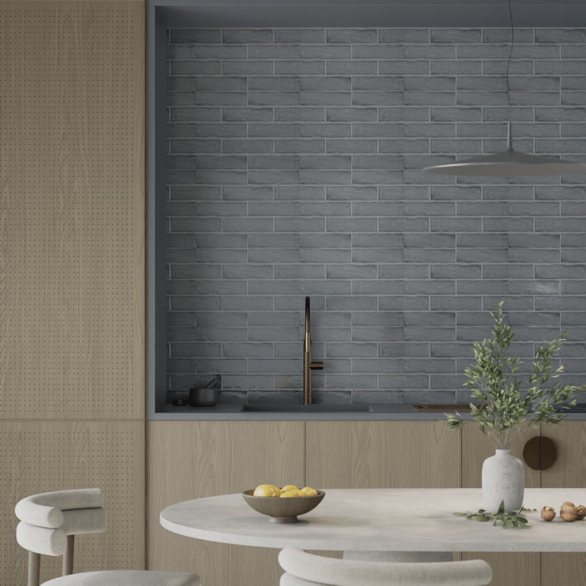 3 x 12 Inch Teramoda Charcoal Glossy Pressed Glazed Ceramic Tile - Perfect for Kitchen Backsplash, Bathroom Walls & Modern Flooring