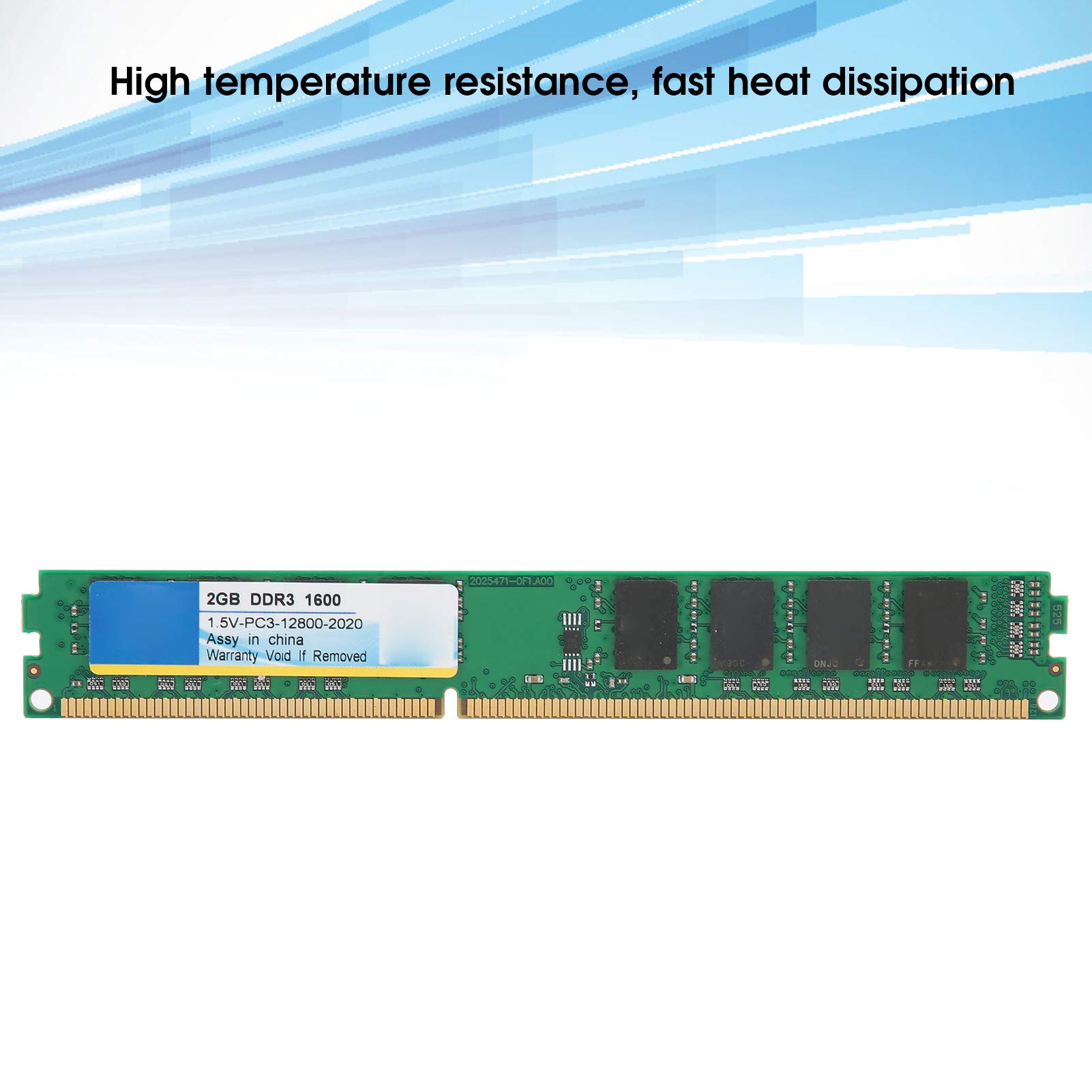 2GB DDR3 240-Pin 1600MHz PC3-12800 1.5V Memory Module for Desktop & Laptop Upgrade, Enhanced Performance for Gaming and Multitasking