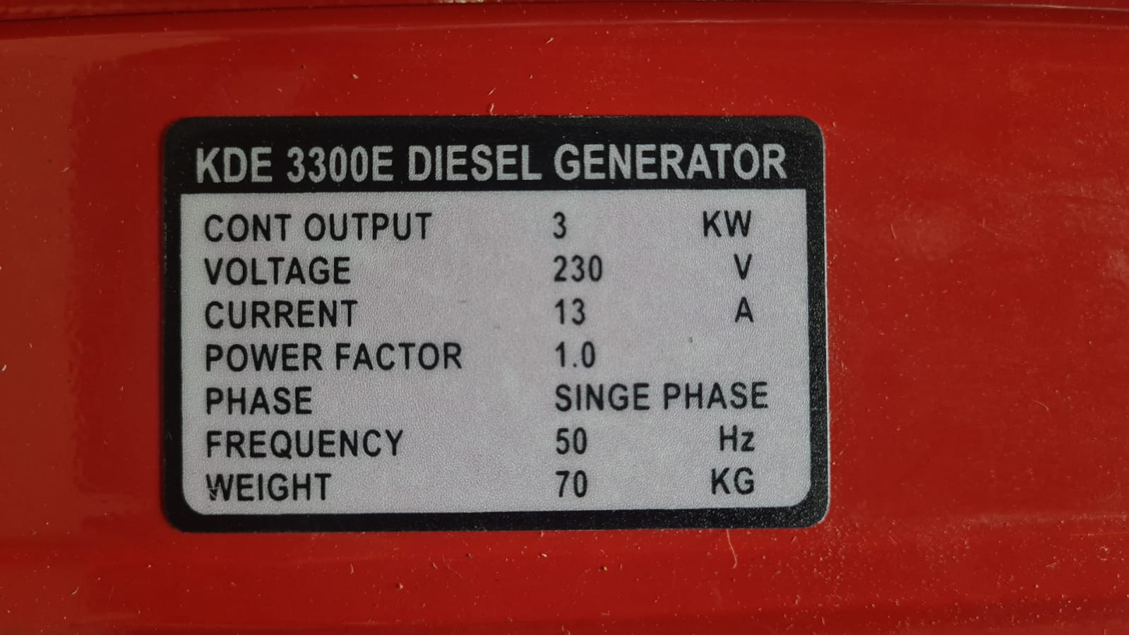 Aiko Denko KDE3300E 2.8KVA 230V 50Hz Portable Diesel Generator Without Battery - Backup Power for Home, Camping & Emergency Use