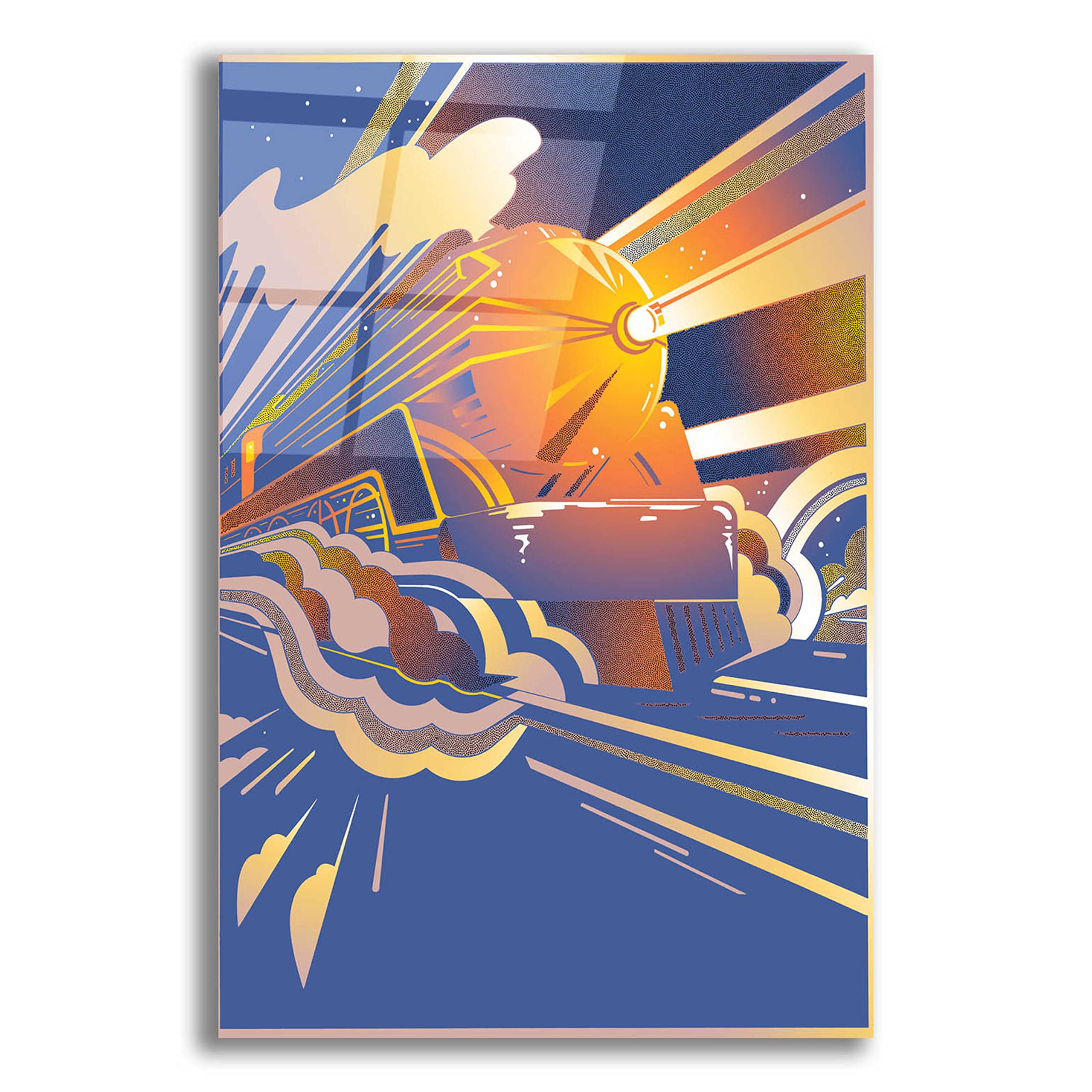 Epic 'Bullet Train' Wall Art by David Chestnutt - 16x24 Inch Acrylic Glass Painting - Modern Home & Office Decor for Living Room, Bedroom, or Workspace