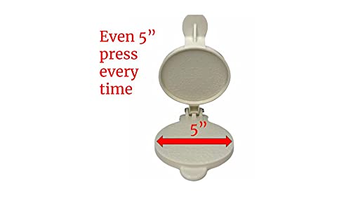 5 Inch Premium Plastic Gordita Press - Tortilla, Arepa, Pupusa & Sope Maker for Even Dough Pressing - Perfect for Home Cooking & Latin Cuisine Preparation