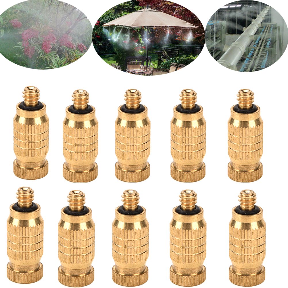 10 Pcs High Pressure Brass Misting Nozzles - 0.3mm (0.012