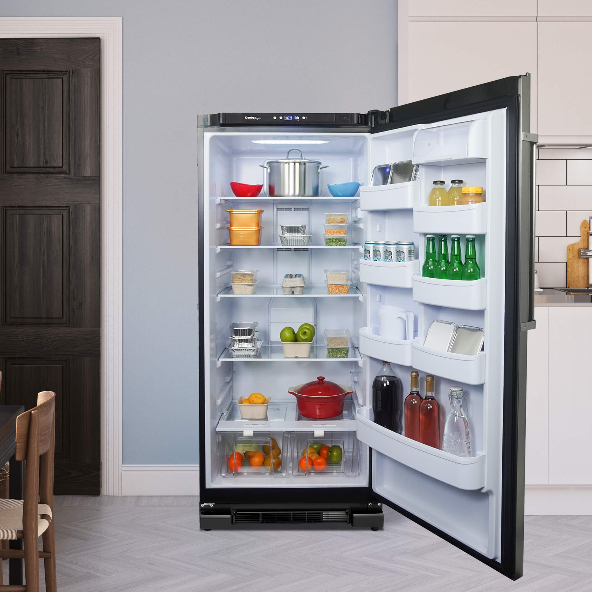 Danby DAR170A3BSLDD 17 cu ft Compact Refrigerator - Stainless Steel Look, Energy Efficient Mini Fridge for Apartments, Dorms, Offices & Small Spaces - Perfect for Kitchen, Bedroom or Home Bar