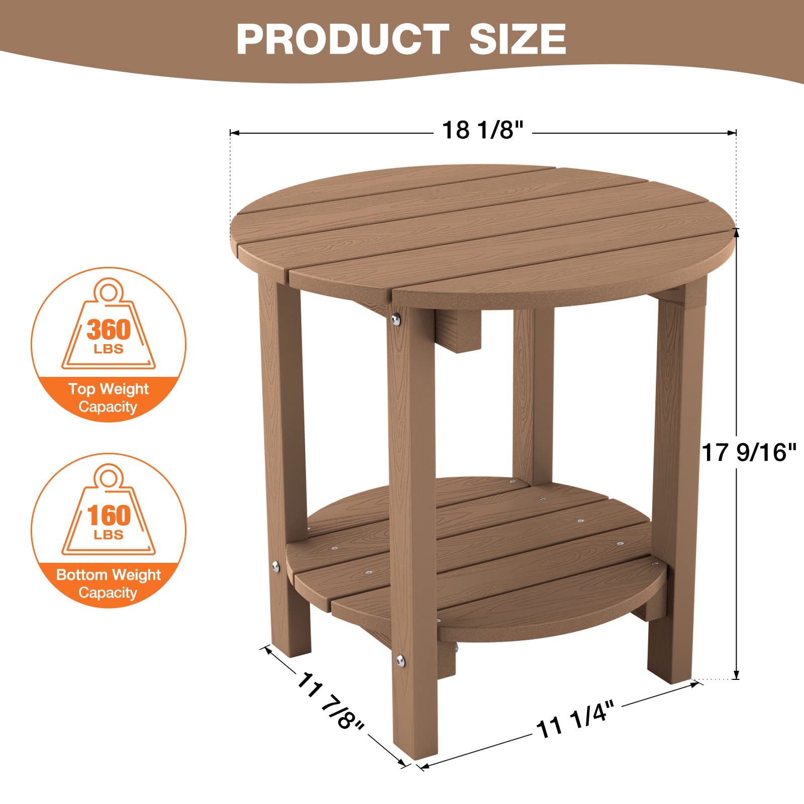 YEFU Adirondack Side Table Set of 2 - 18