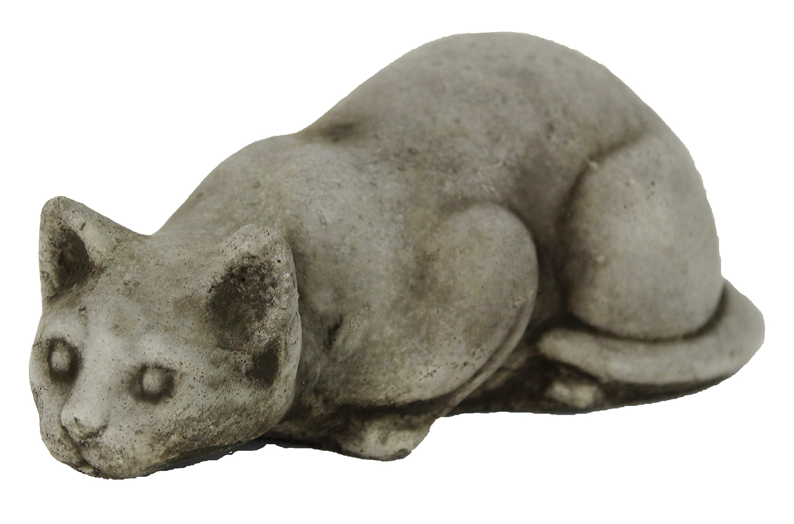 Crouching Cat Garden Statues - Handcrafted Concrete Outdoor Decor for Patio, Lawn & Garden - Perfect for Home Landscaping & Backyard Décor
