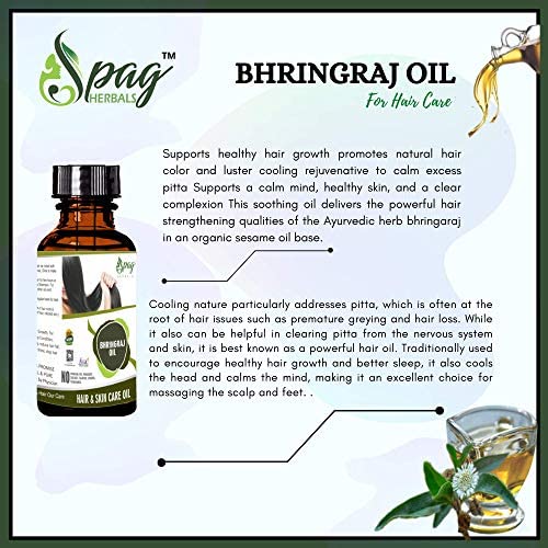 Spag Herbals BHRINGRAJ Cold Pressed Skin & Hair Oil – 2 Pack (120ml Each) for Dry Scalp, Hair Growth & Skin Hydration | Natural Ayurvedic Treatment for Men & Women
