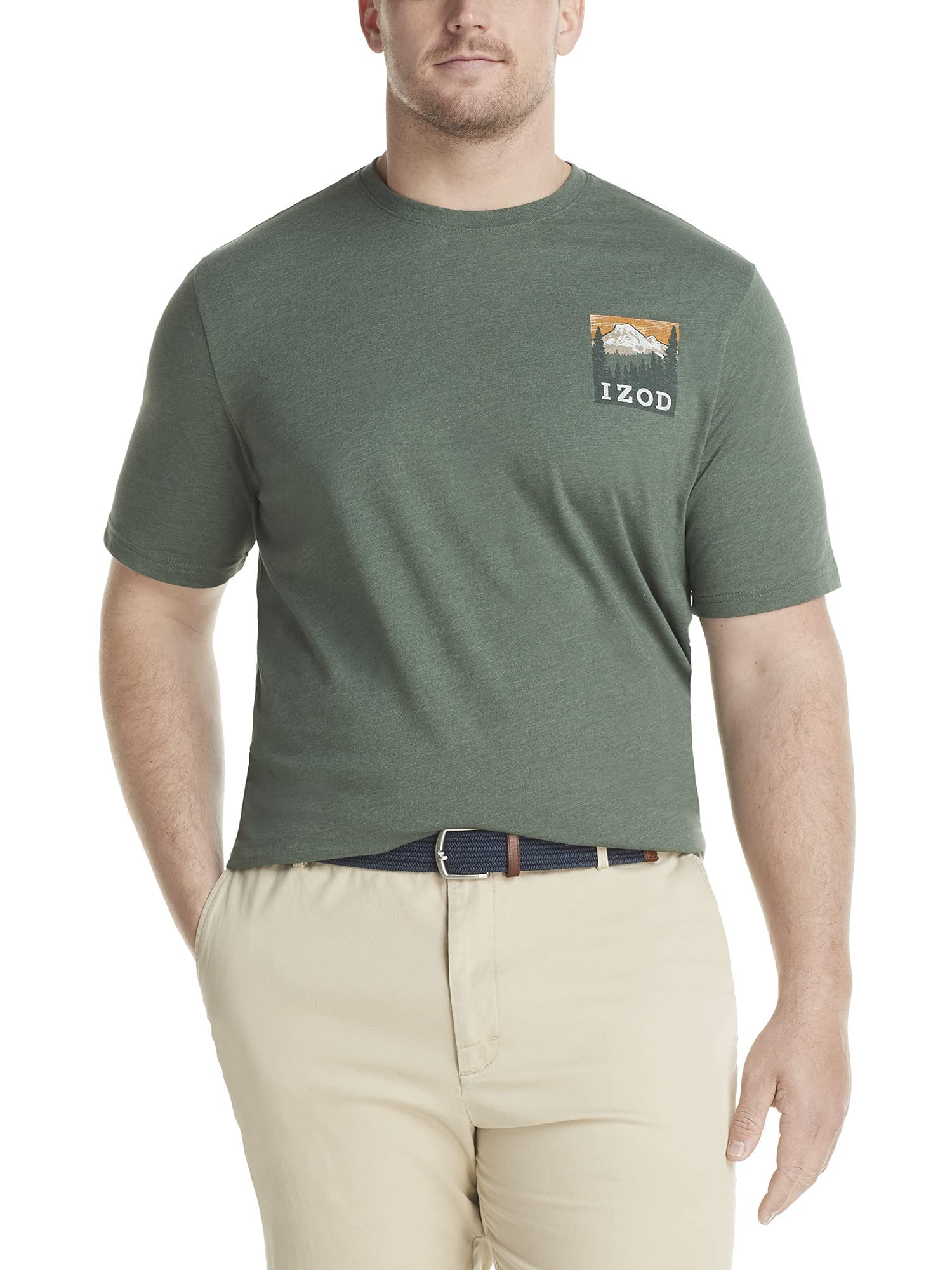 IZOD Men's Big & Tall Saltwater Short Sleeve Graphic T-Shirt - Comfortable Casual Tee for Summer Beach & Outdoor Activities