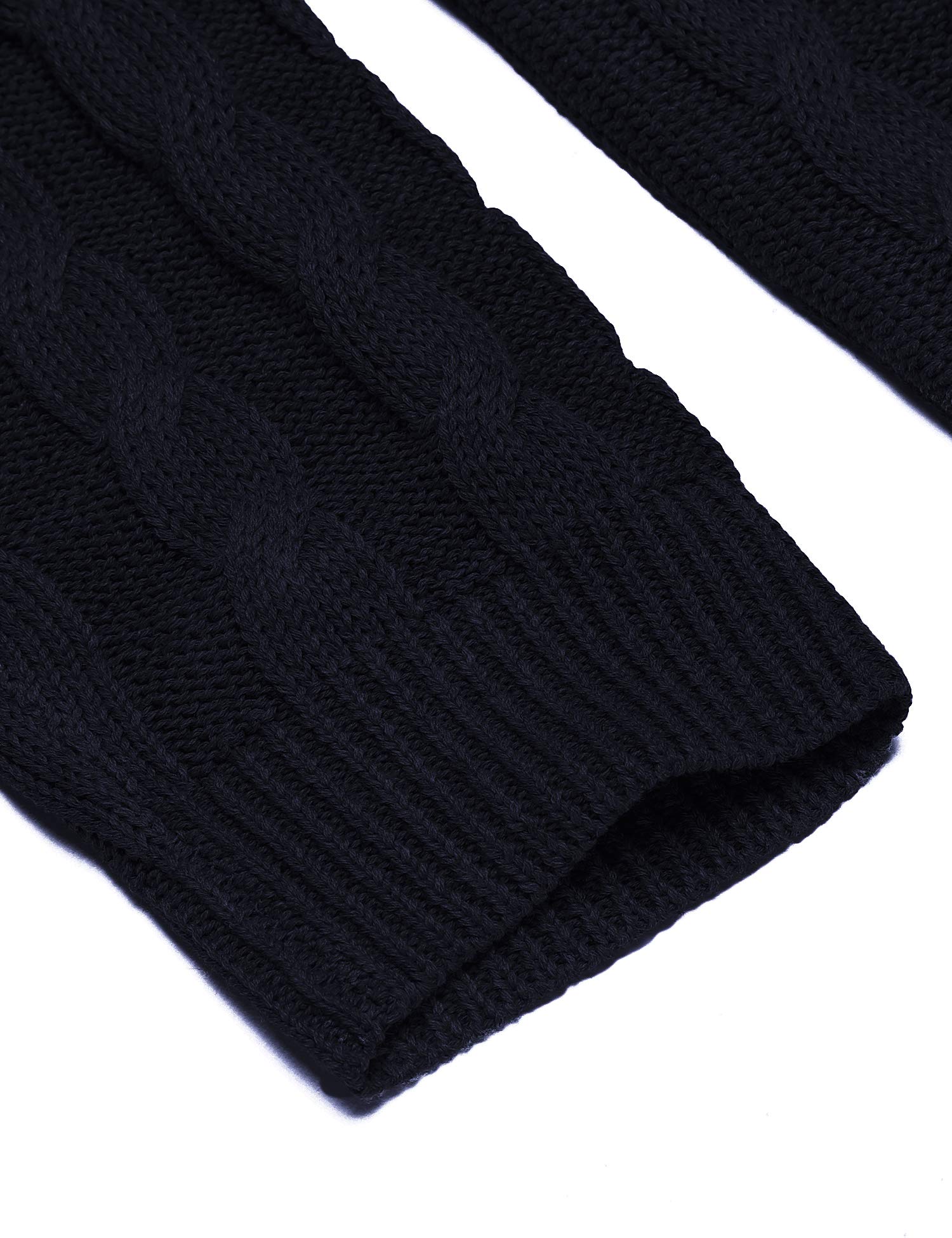 COOFANDY Men's Slim Fit Shawl Collar Cable Knit Pullover Sweater - Casual Button Cardigan for Fall & Winter - Perfect for Office, Date Night & Holiday Outfits