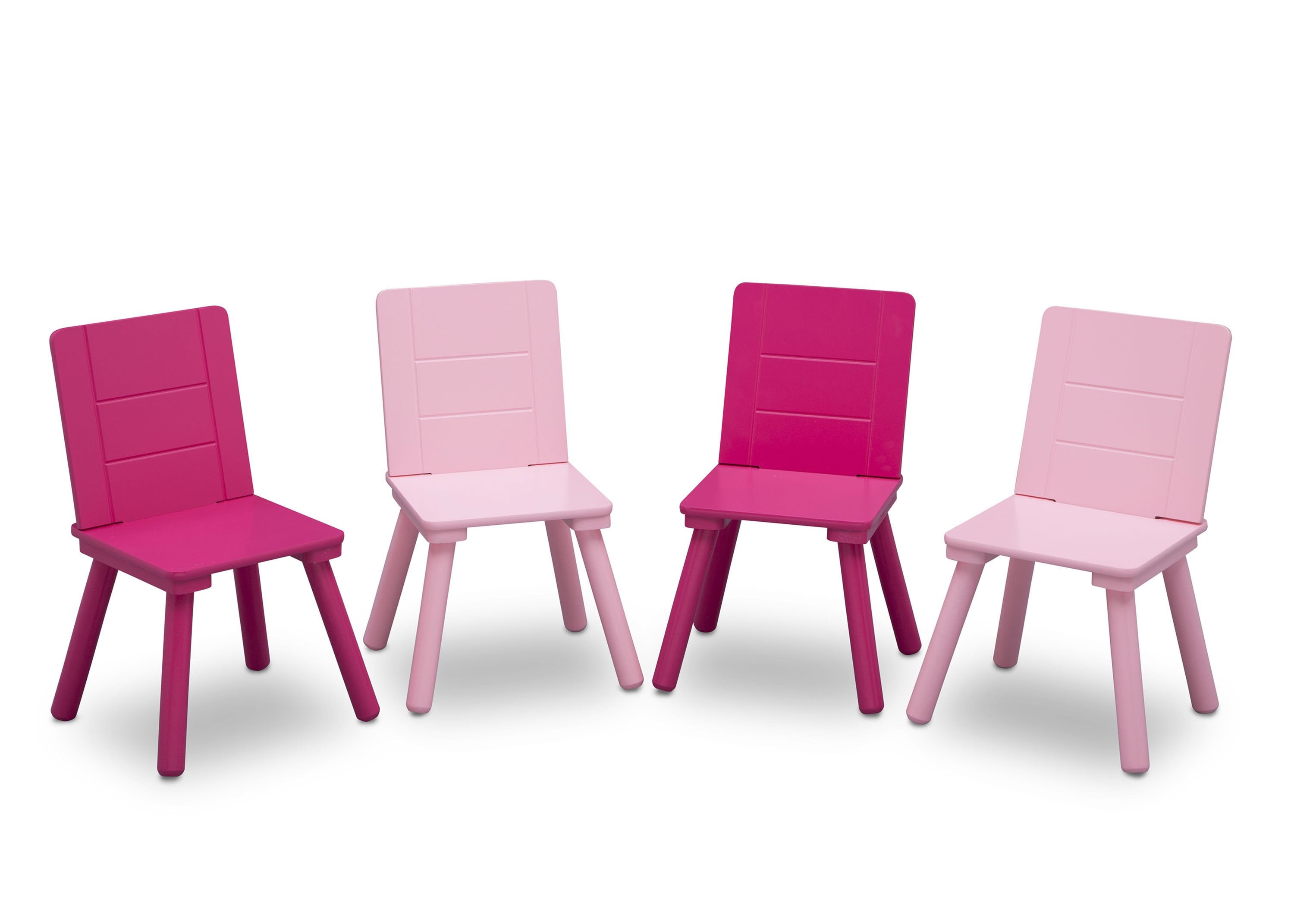 Kids Table and Chair Set - 4-Piece Wooden Children's Furniture for Playroom, Learning & Dining - Perfect for Toddlers & Preschoolers (Pink/Blue) - Ideal for Arts & Crafts, Snack Time, and Homeschooling Activities