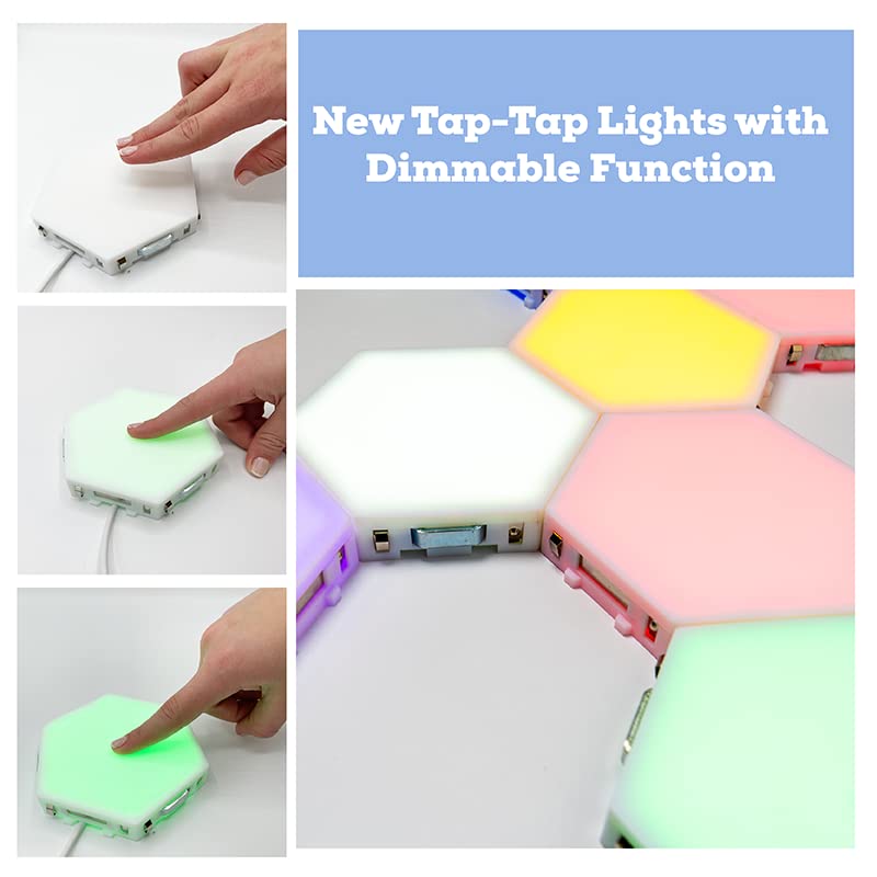 Bright Autism Tap-Tap Touch Sensory Lights - Dimmable LED Therapy Lights for Kids with Autism, ADHD & Sensory Needs | Visual & Tactile Stimulation for Calming & Learning | Perfect for Bedrooms, Classrooms & Therapy Rooms (6-Piece Set)