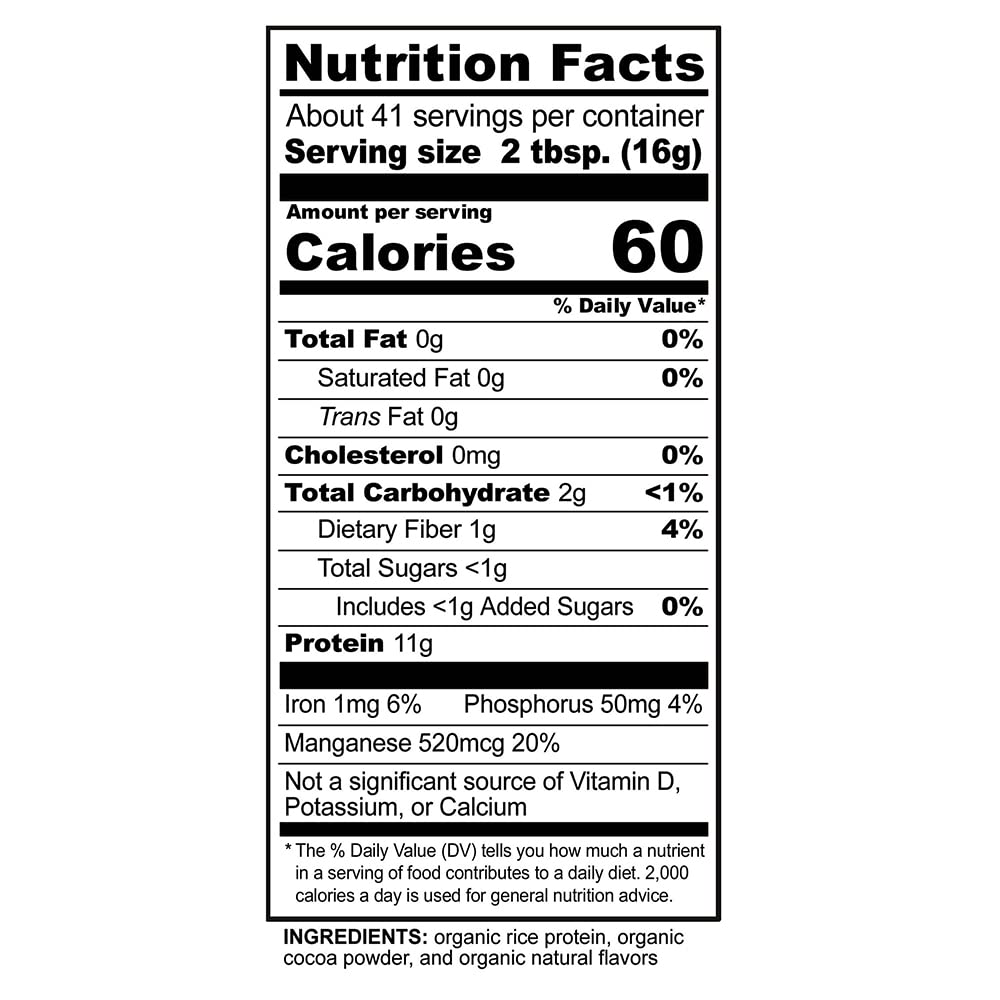NutriBiotic Organic Rice Protein Powder Chocolate Flavor 22.9 oz | Vegan, Keto & Kosher Certified | Low Carb, Gluten-Free, Non-GMO Protein Supplement | Great for Smoothies, Baking & Post-Workout Recovery