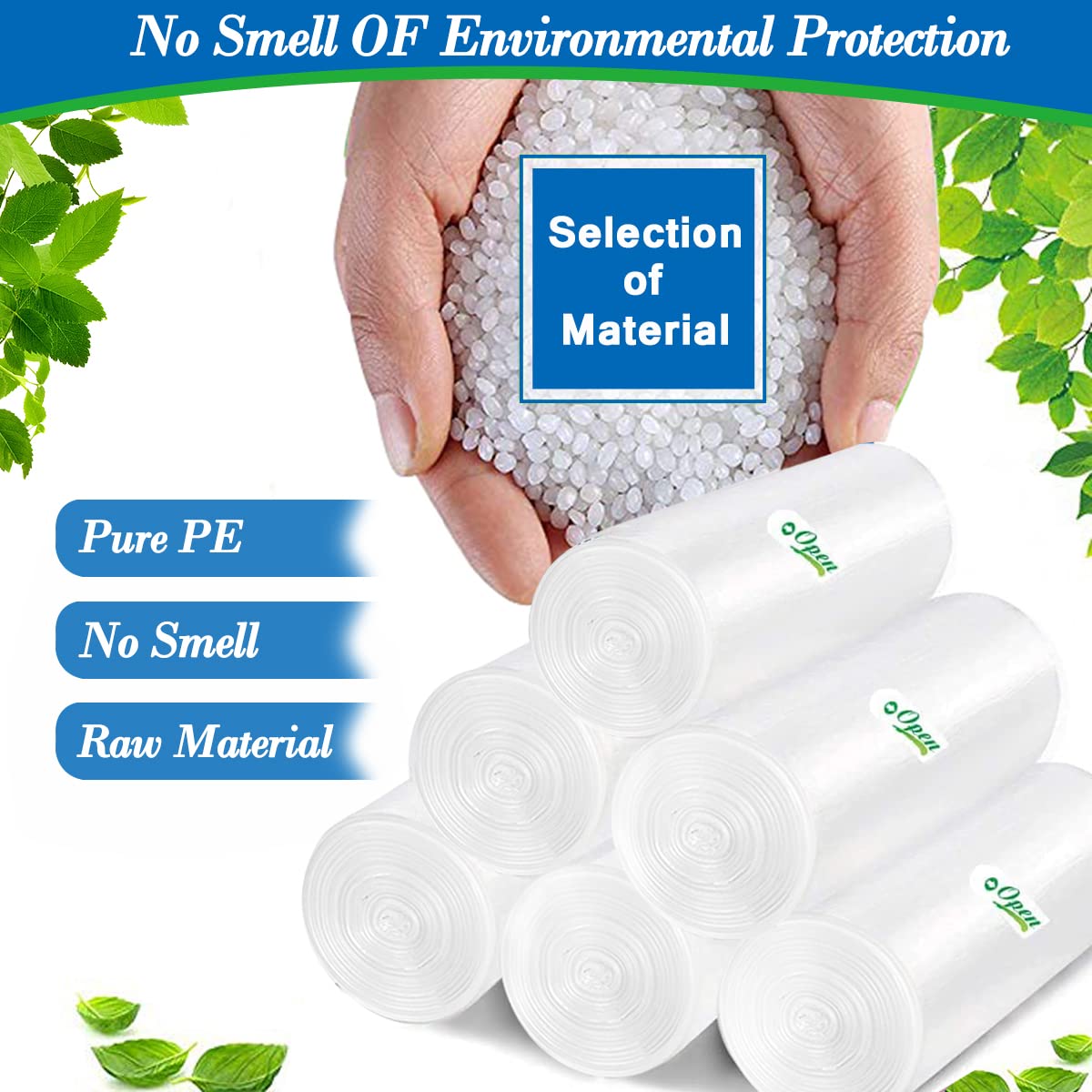350 Count Small Clear Trash Bags - 4 Gallon Heavy Duty Garbage Bags for Bathroom, Office & Home Use - Fits 12-15 Liter Waste Bins (3.5-4.5 Gal) - Perfect for Kitchen, Bedroom & Bathroom Waste Disposal