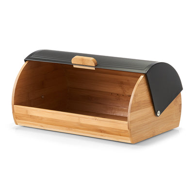 Premium Bamboo & Metal Bread Bin - Airtight Bread Storage Container for Kitchen Countertop - Keep Bread Fresh & Organized - Perfect for Home, Bakery, or Restaurant Use
