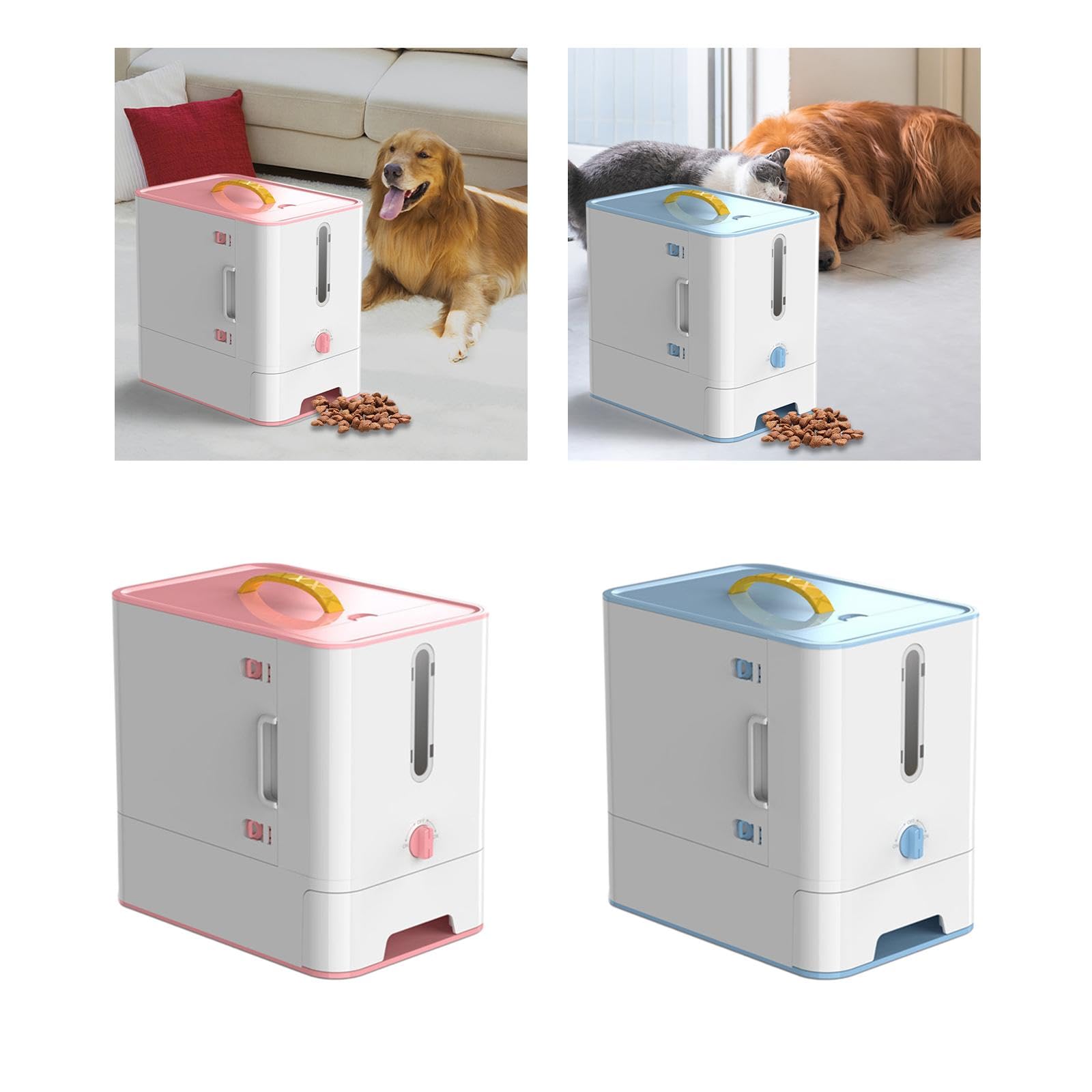 Enakshi® Airtight Pet Food Storage Container with Handle - 5L/20 Cups Large Capacity for Dog & Cat Food Treats - BPA-Free Plastic, Easy to Clean - Perfect for Home, Travel & Outdoor Use - Pink