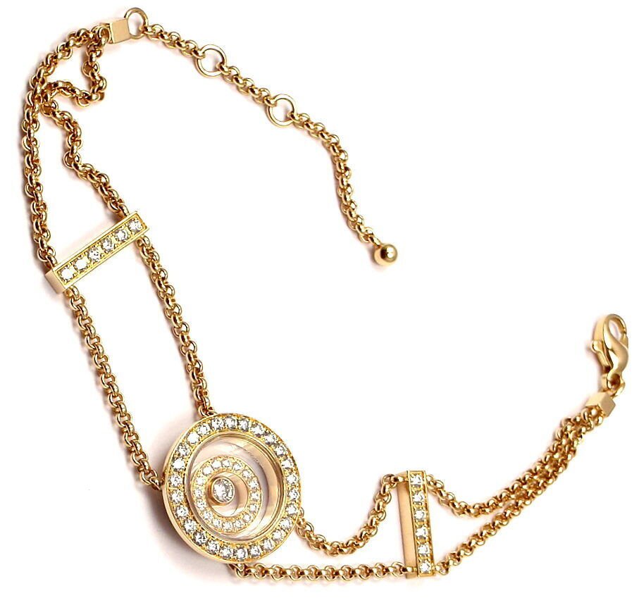 Authentic Chopard Happy Spirit Diamond Chain Bracelet - 18K Gold & 0.50ct Diamonds | Luxury Jewelry Gift for Women | Perfect for Weddings, Anniversaries & Special Occasions