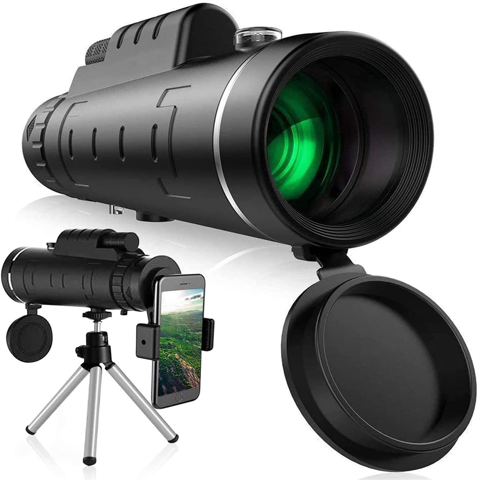 50x60 High Power Monocular Telescope with Phone Adapter & Tripod - HD Waterproof Portable Monocular for Adults, Bird Watching, Hunting, Hiking, Camping & Outdoor Adventures