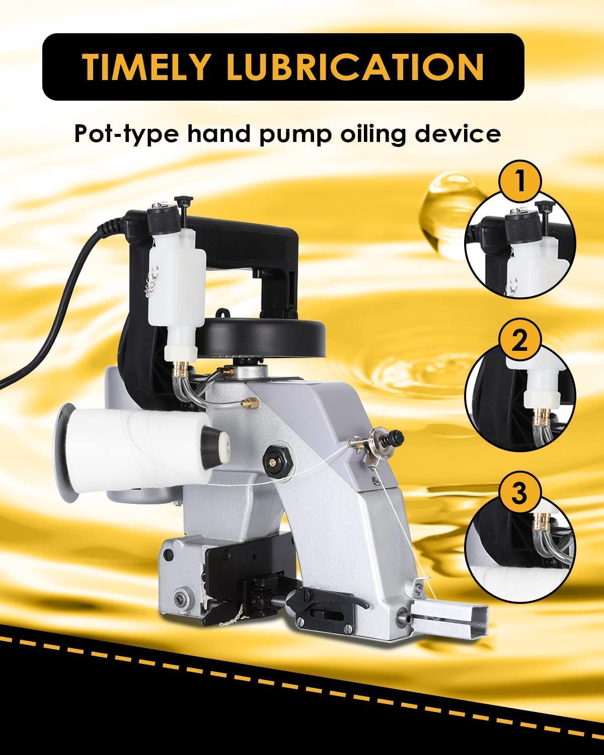 Hanchen Heavy-duty Bag Closing Machine - Automatic Woven Bag Stitching Machine 110V US Plug for Packaging, Agriculture & Industrial Use