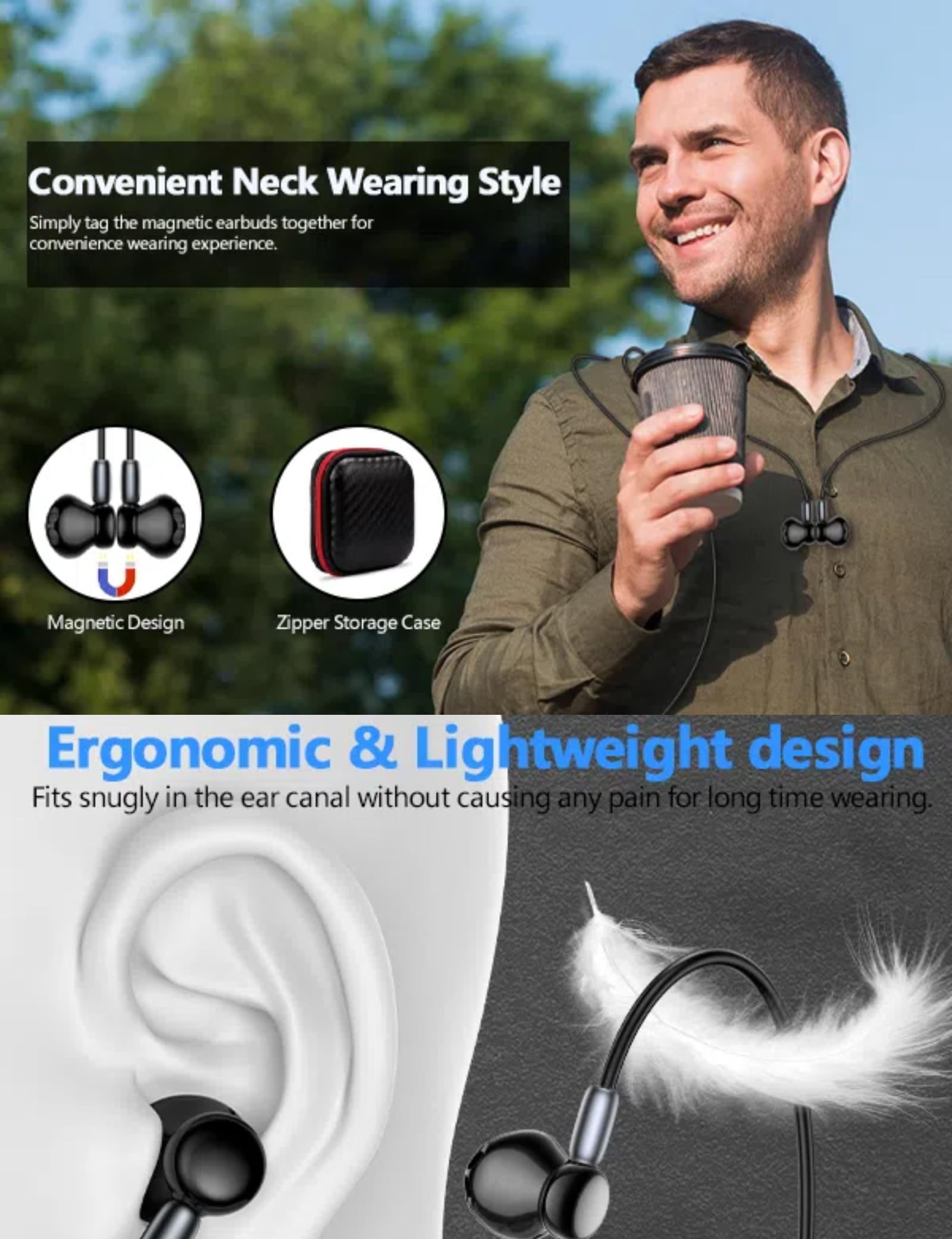 USB C Wired Earbuds with Microphone & Noise Cancellation - Compatible with iPhone 16/15, iPad, Samsung Galaxy S25/S24/S23, A53/A36/A56 Series, Google Pixel 9 & Android Laptops - Magnetic In-Ear Headphones for Work, Gaming & Travel