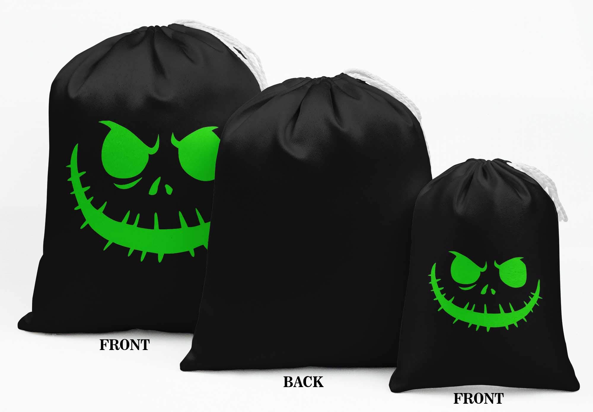 15 Pack Black Carved Angry Face Halloween Party Favor Bags - Spooky Trick or Treat Gift Pouches for Halloween Decorations, Party Supplies & Favor Bags