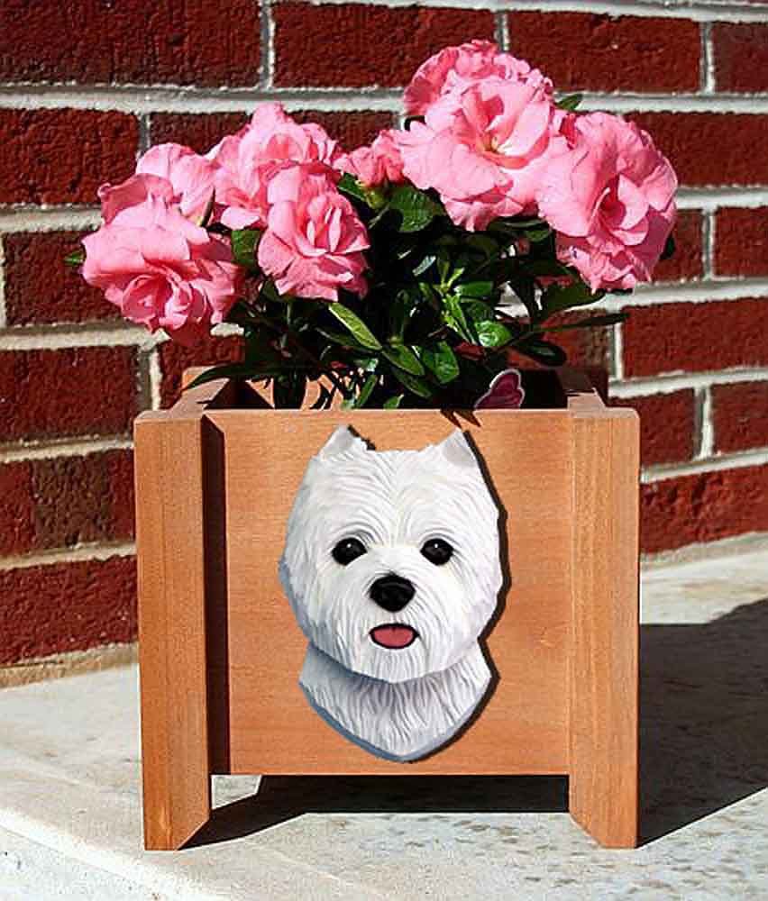 West Highland Terrier Flower Pot - Cute Westie Dog Planter for Succulents & Small Plants - Perfect for Home Decor, Garden, and Office Desk