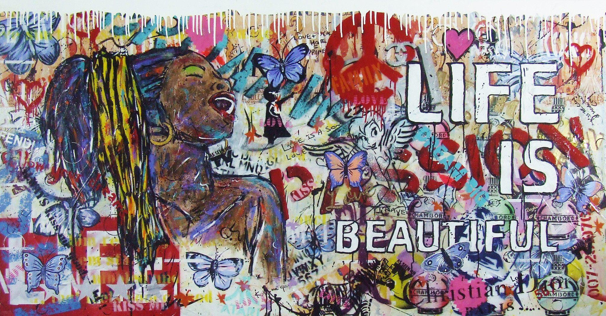 Urban Pop Life is Beautiful - Inspirational Wall Art for Home & Office Decor | Perfect for Living Rooms, Bedrooms & Workspaces