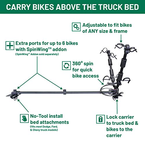 Full Nelson 2-Bike Truck Bed Mount V-Rack - Expandable to 6 Bikes | Heavy-Duty Bike Carrier for Pickup Trucks | Perfect for Mountain Biking, Road Cycling & Outdoor Adventures