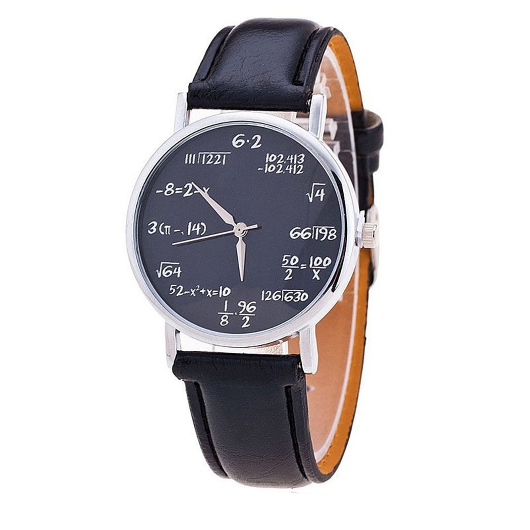 Math Formula Digital Watch for Teens & Students - Stylish Leather Wristwatch with Equation Symbols - Perfect Gift for School, Exams & STEM Enthusiasts